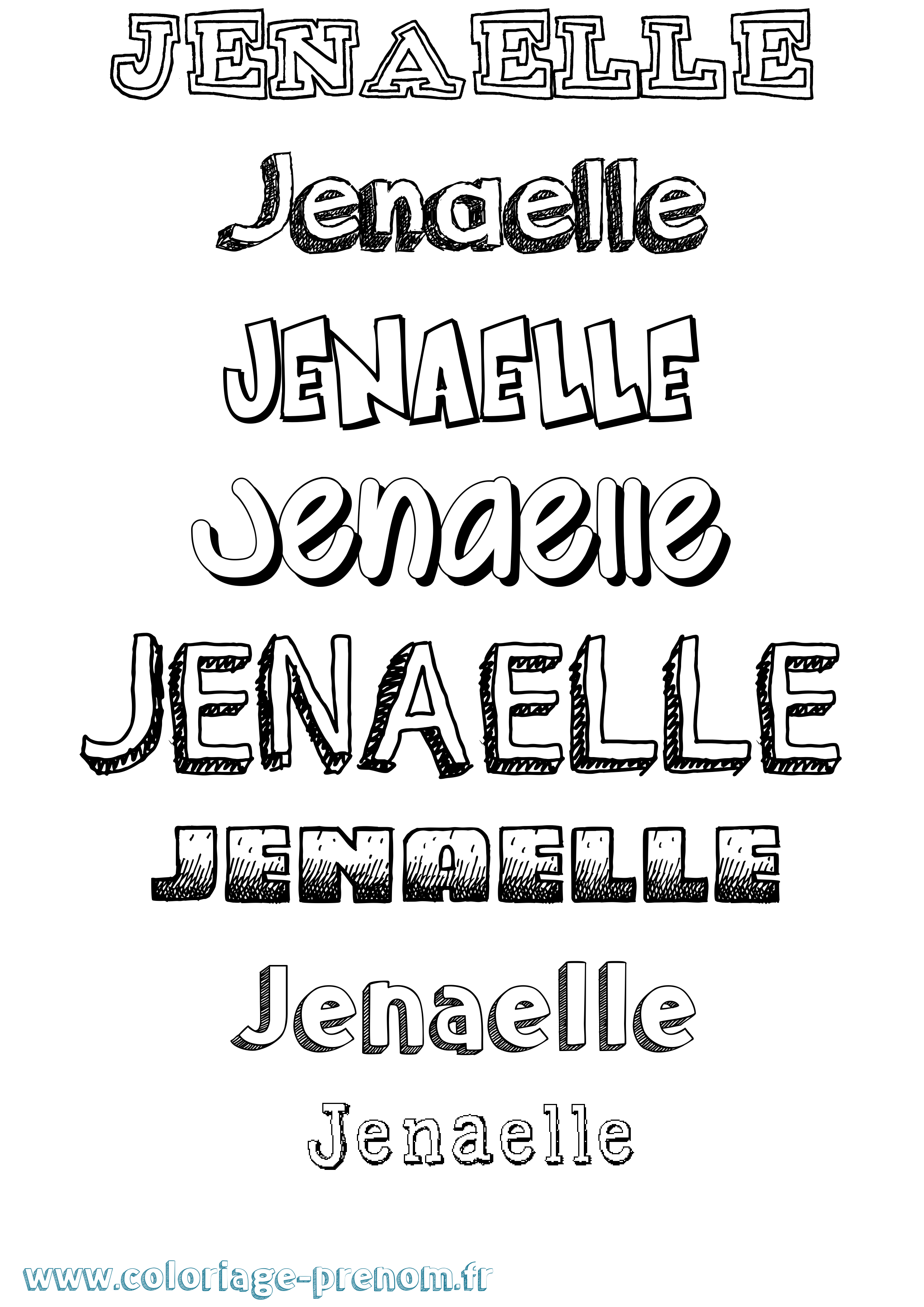 Coloriage Jenaelle Dessiné Coloriage prénom Jenaelle Dessiné