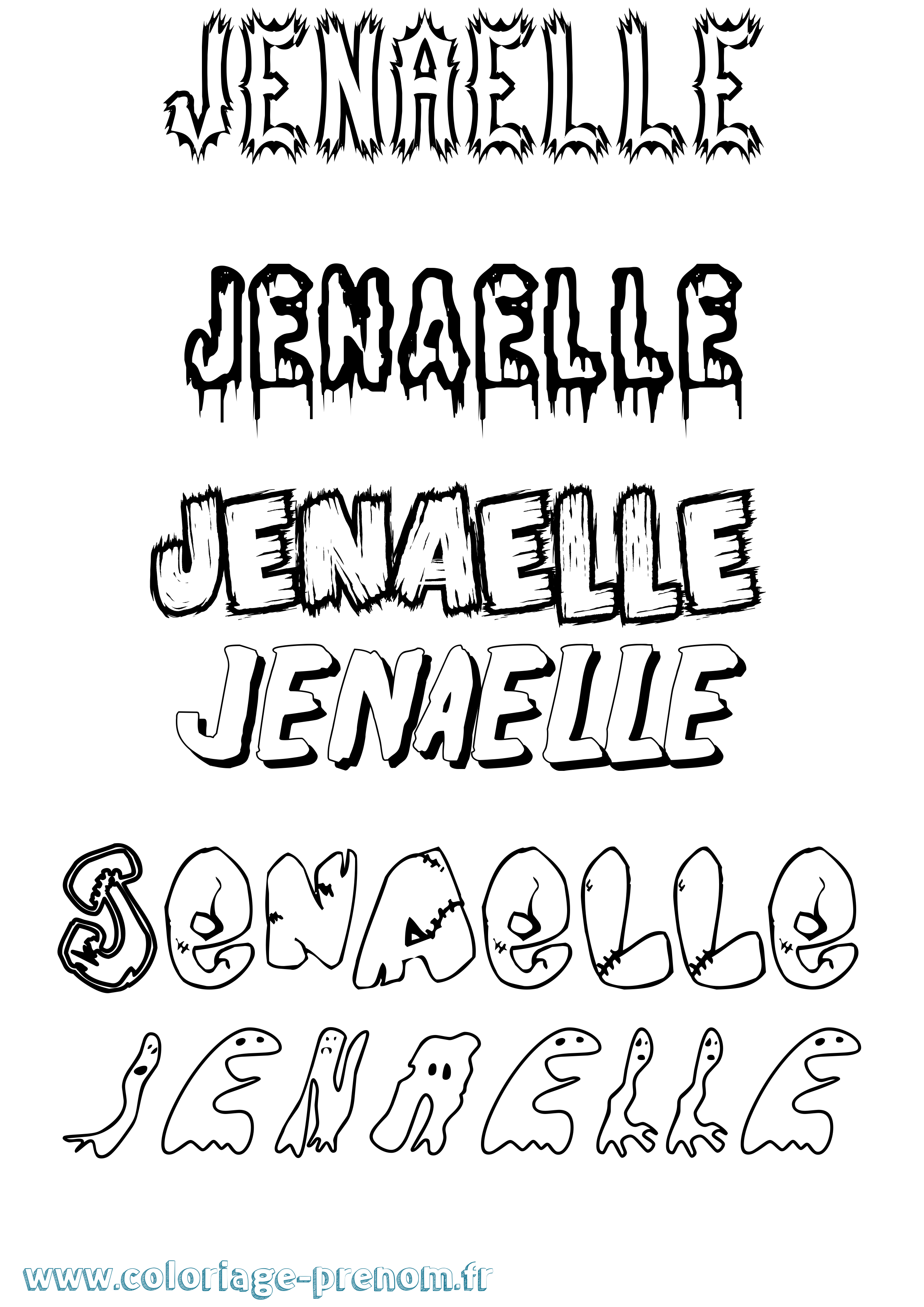 Coloriage Jenaelle Frisson Coloriage prénom Jenaelle Frisson