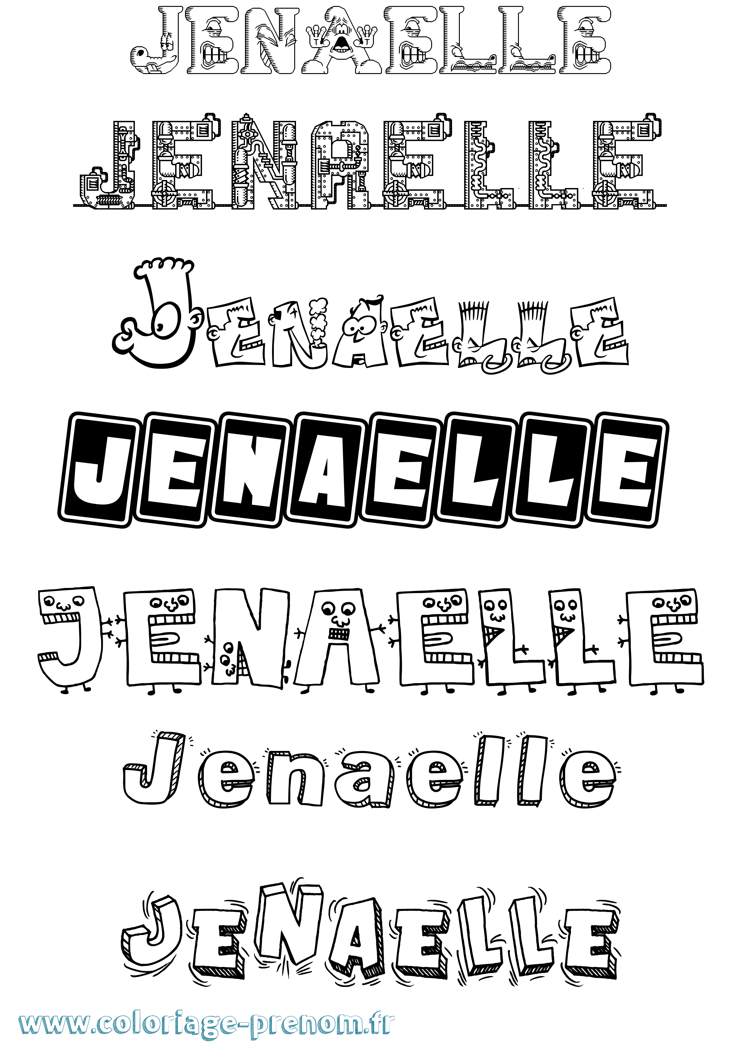 Coloriage Jenaelle Fun Coloriage prénom Jenaelle Fun