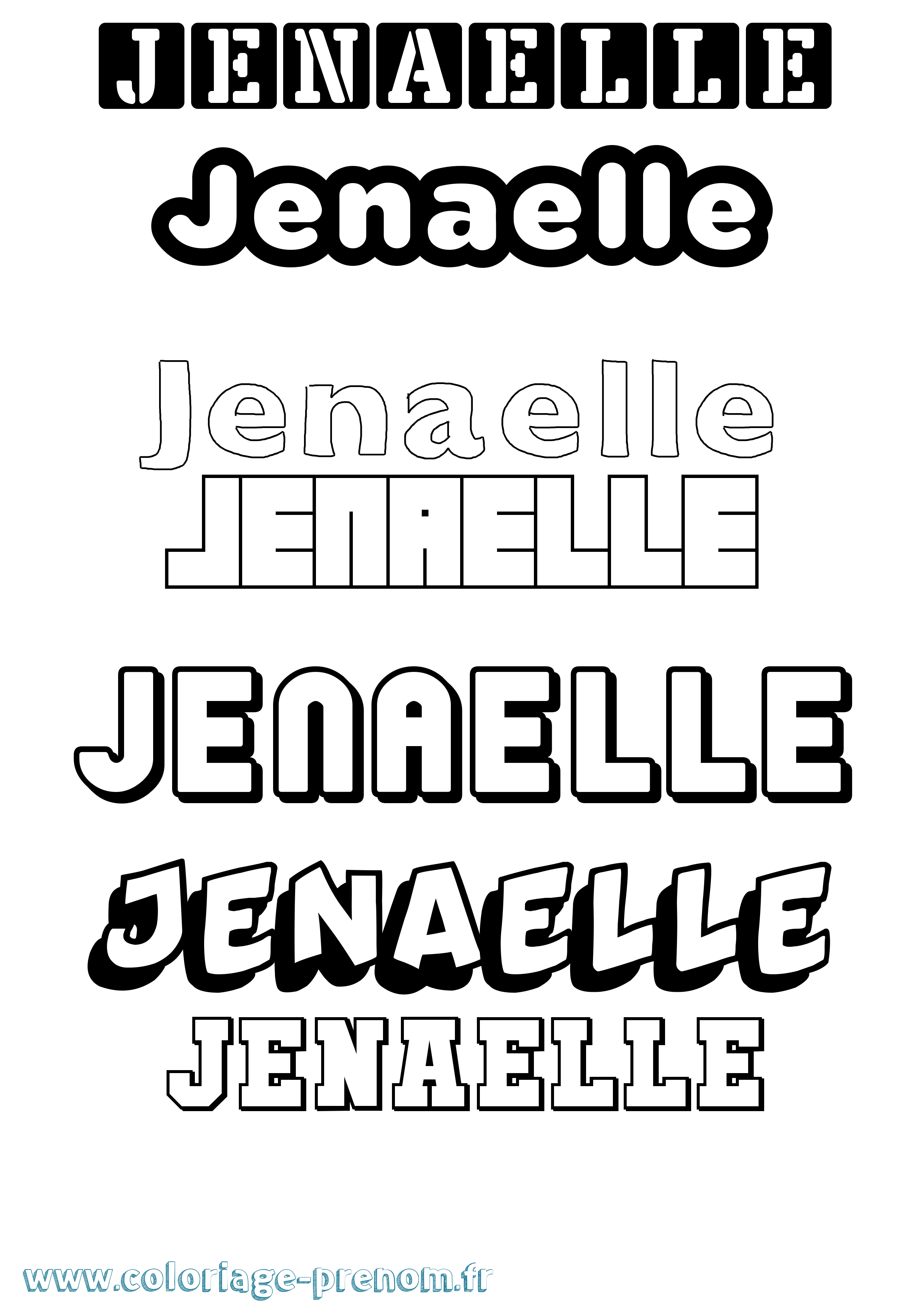 Coloriage Jenaelle Simple Coloriage prénom Jenaelle Simple
