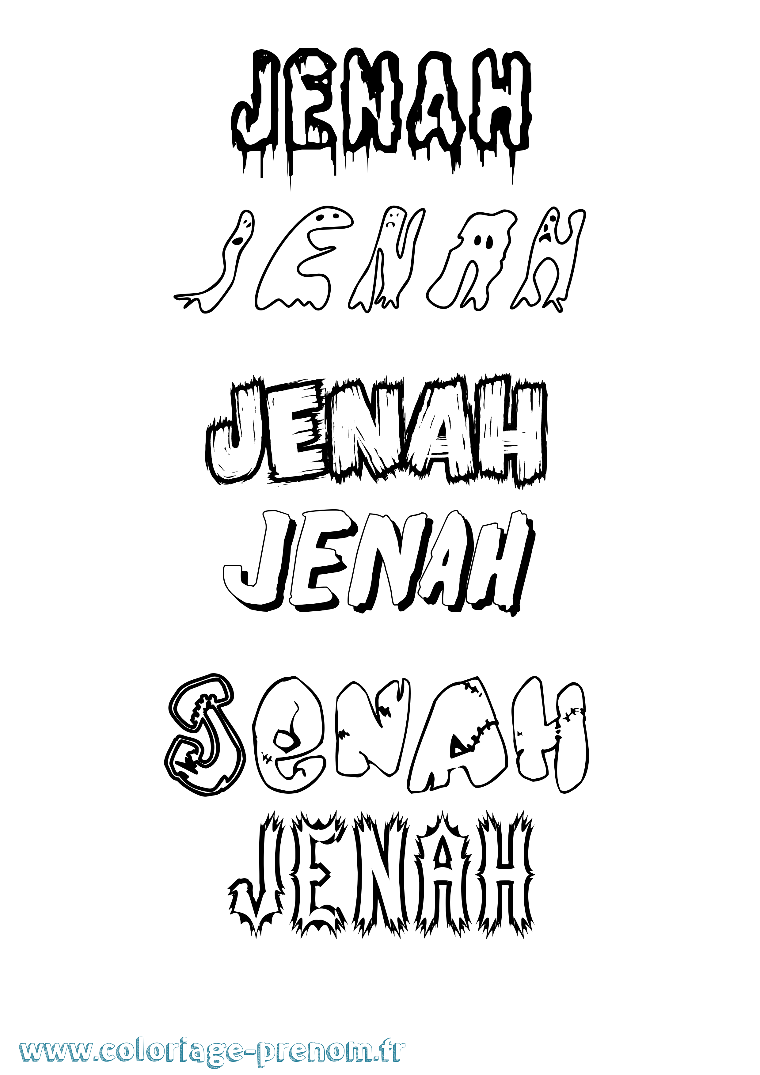 Coloriage Jenah Frisson Coloriage prénom Jenah Frisson