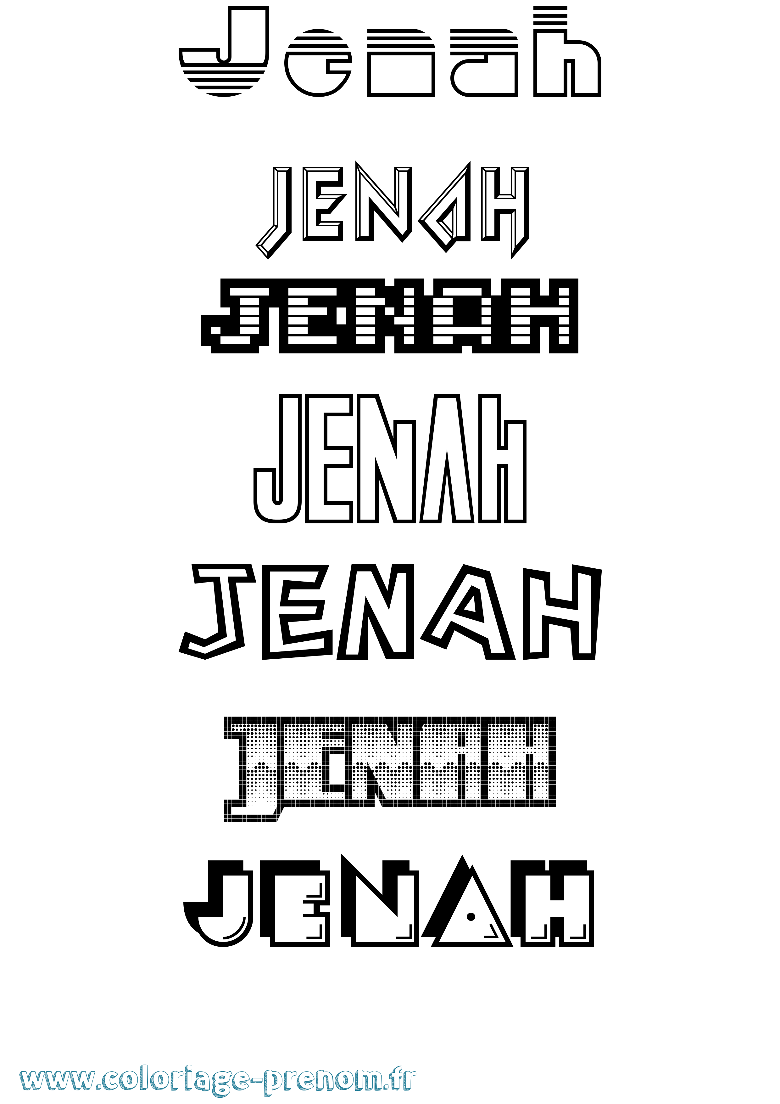 Coloriage Jenah Jeux Vidéos Coloriage prénom Jenah Jeux Vidéos