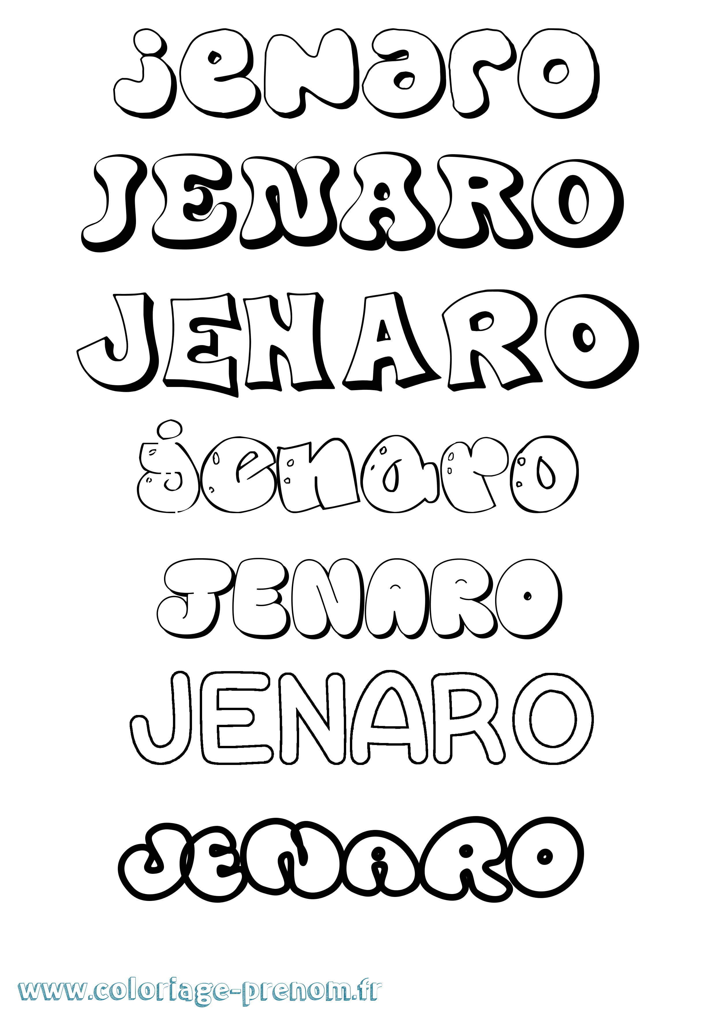 Coloriage Jenaro Bubble Coloriage prénom Jenaro Bubble
