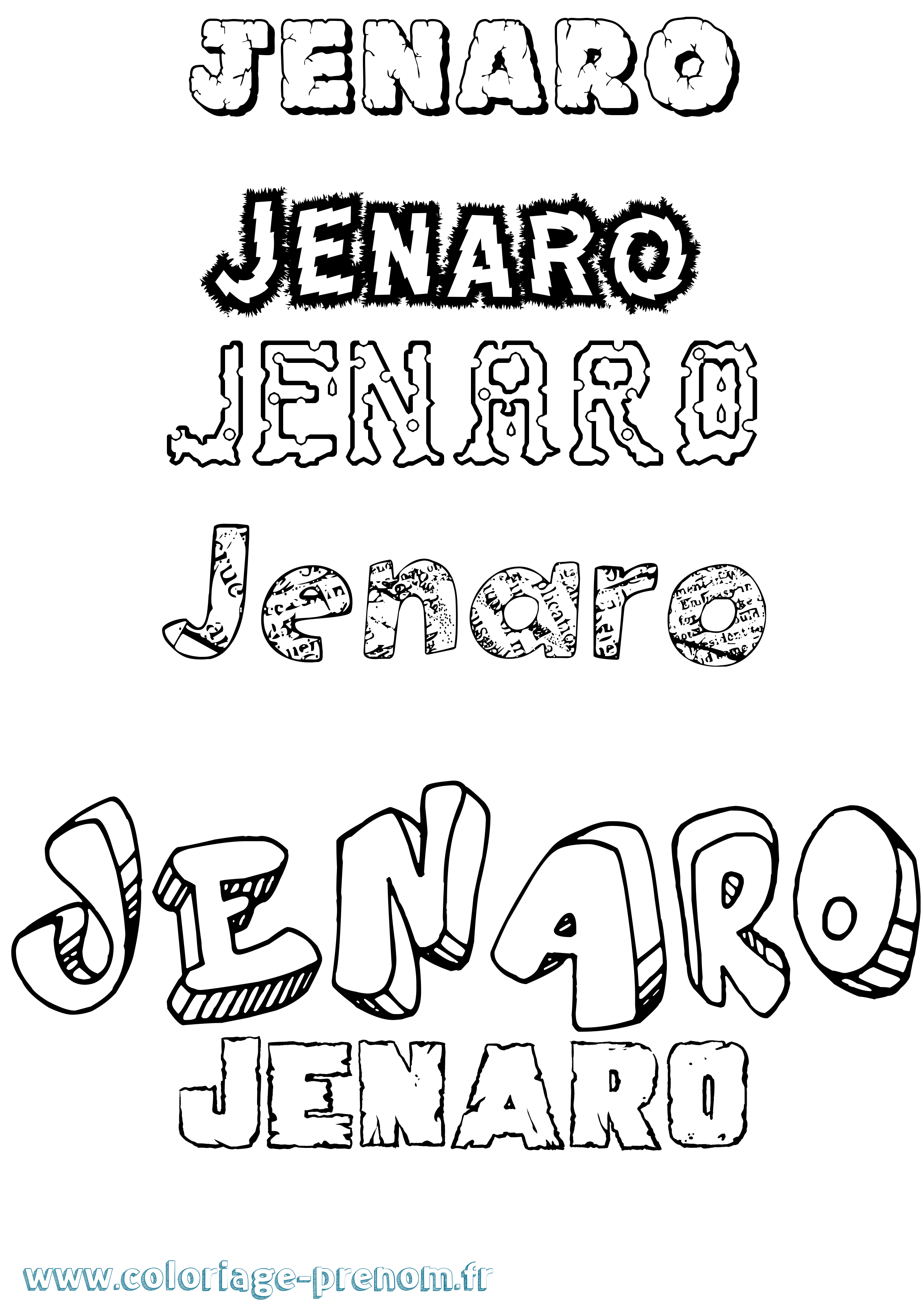 Coloriage Jenaro Destructuré Coloriage prénom Jenaro Destructuré