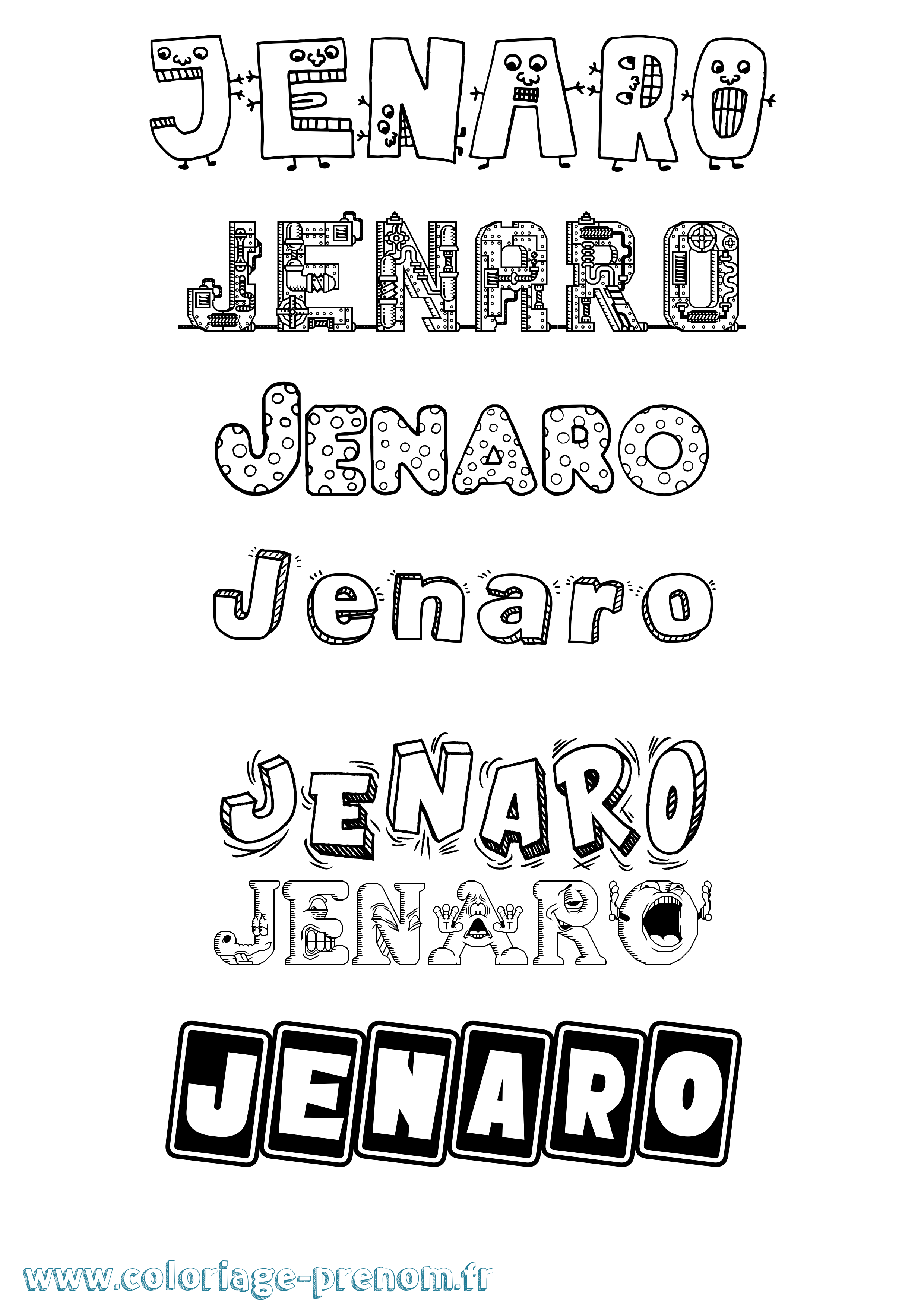 Coloriage Jenaro Fun Coloriage prénom Jenaro Fun