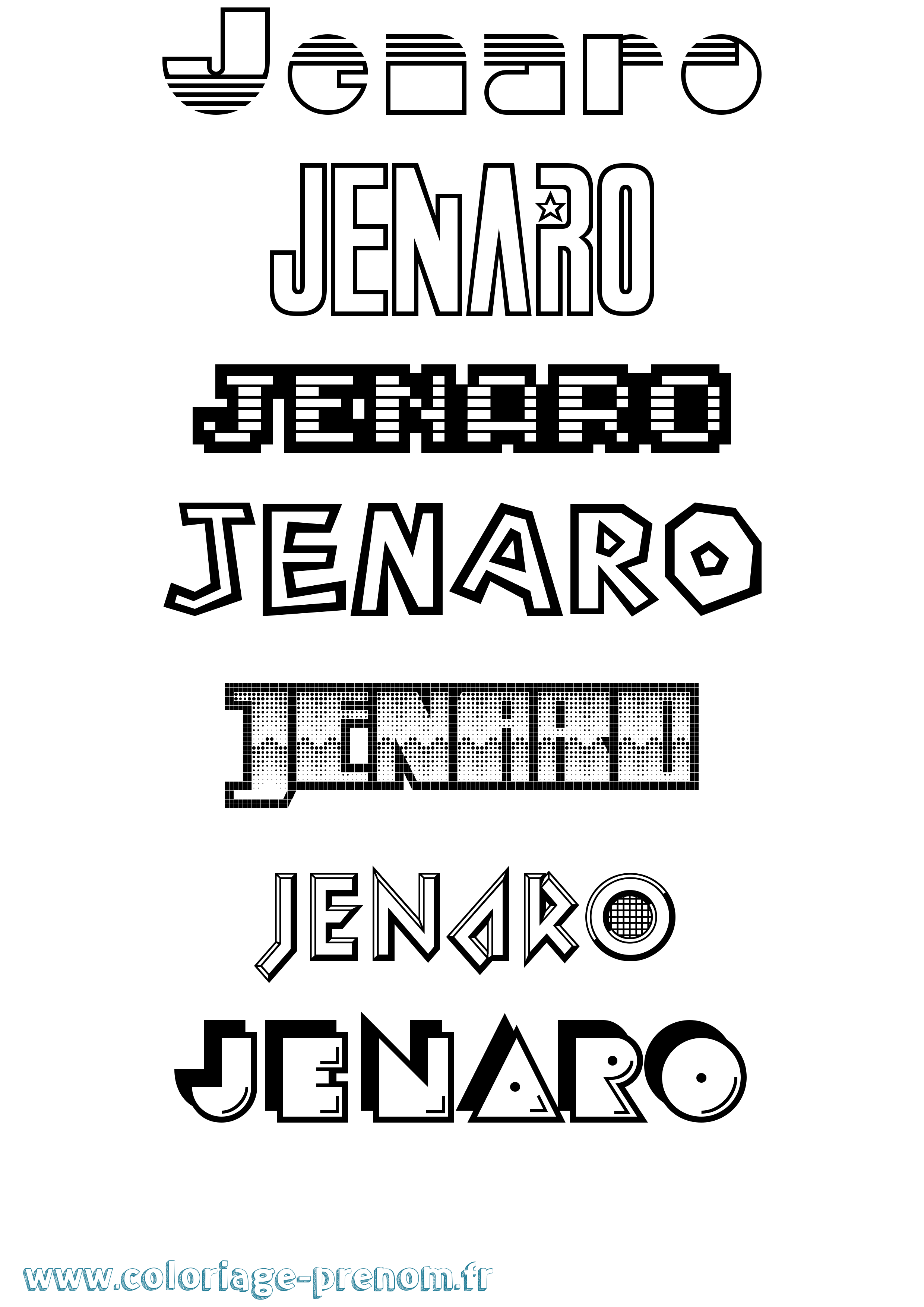 Coloriage Jenaro Jeux Vidéos Coloriage prénom Jenaro Jeux Vidéos