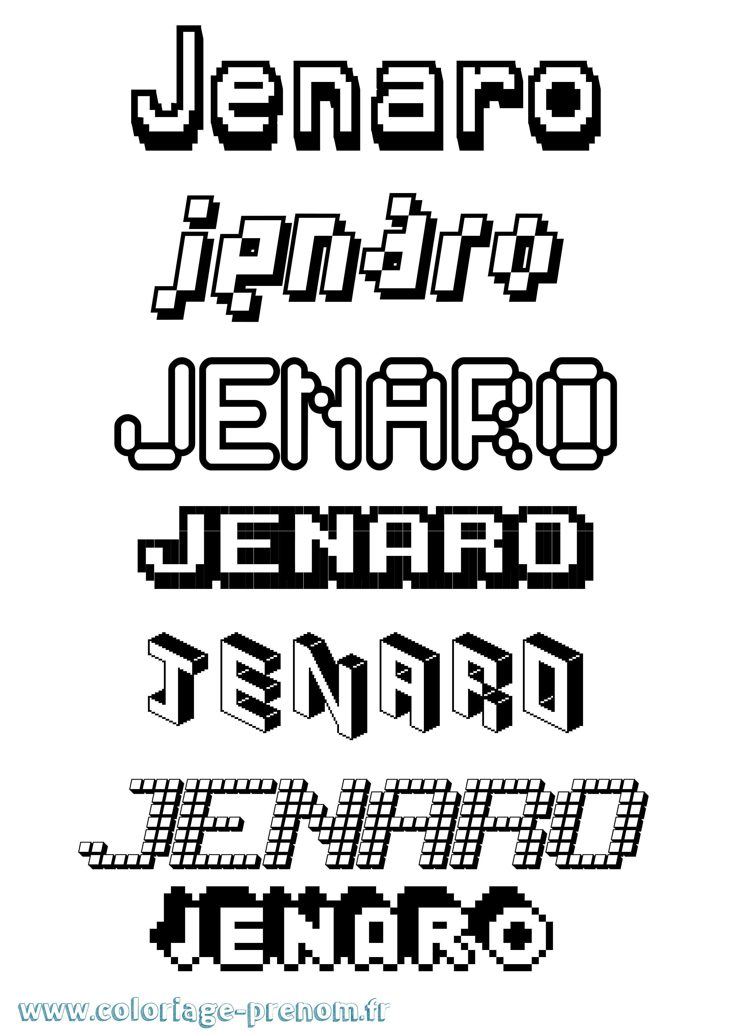 Coloriage Jenaro Pixel Coloriage prénom Jenaro Pixel