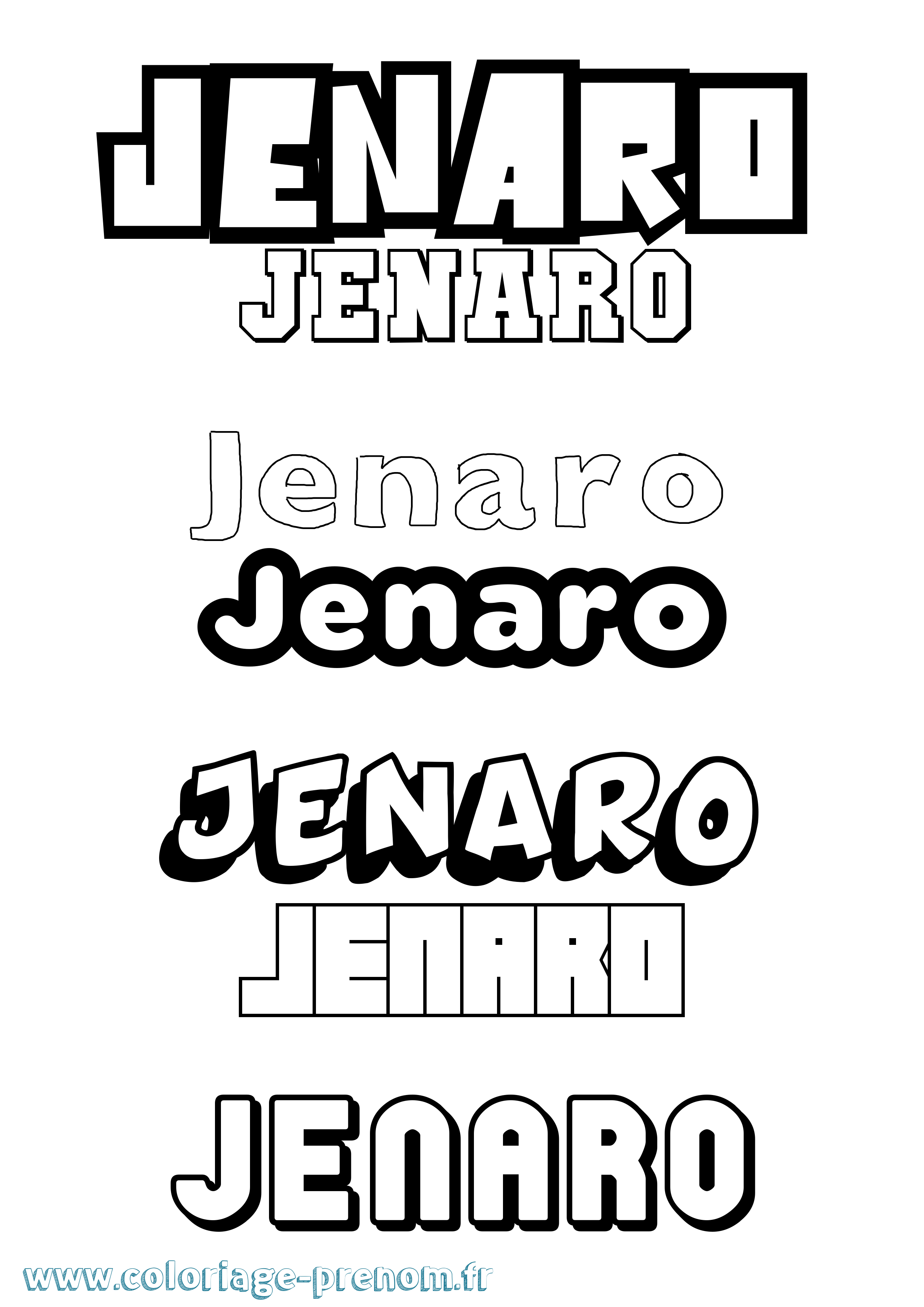 Coloriage Jenaro Simple Coloriage prénom Jenaro Simple