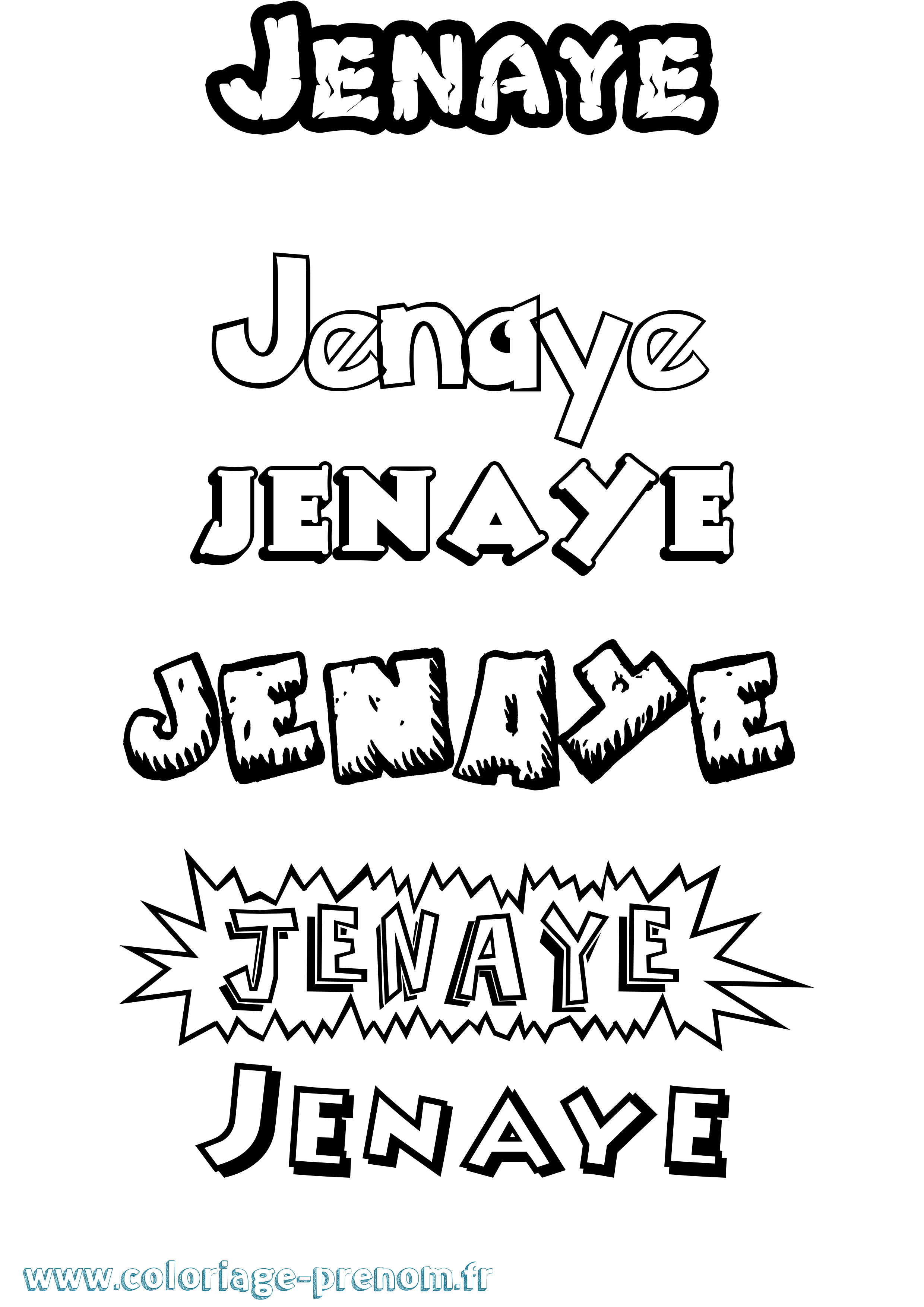 Coloriage Jenaye Dessin Animé Coloriage prénom Jenaye Dessin Animé