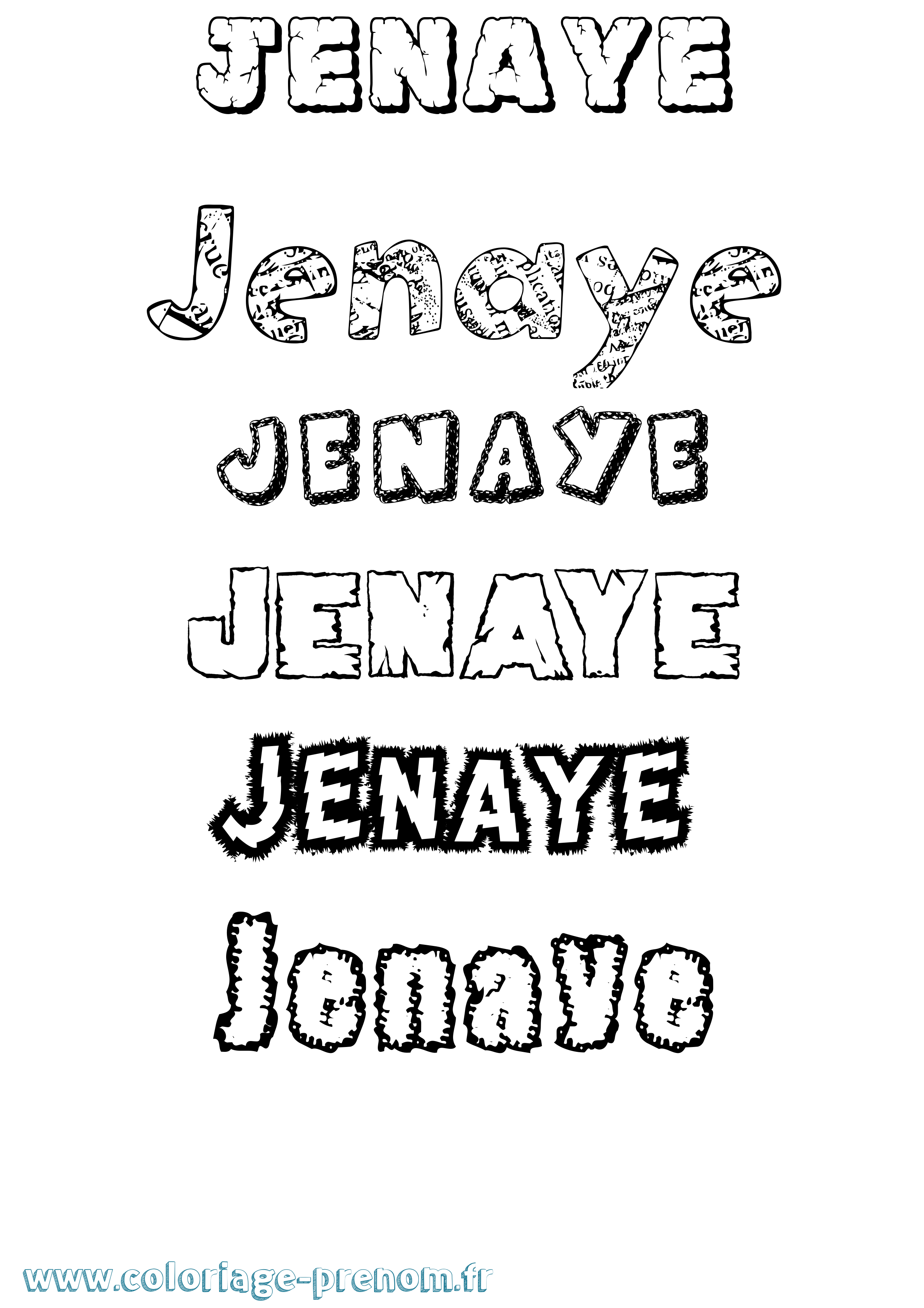 Coloriage Jenaye Destructuré Coloriage prénom Jenaye Destructuré