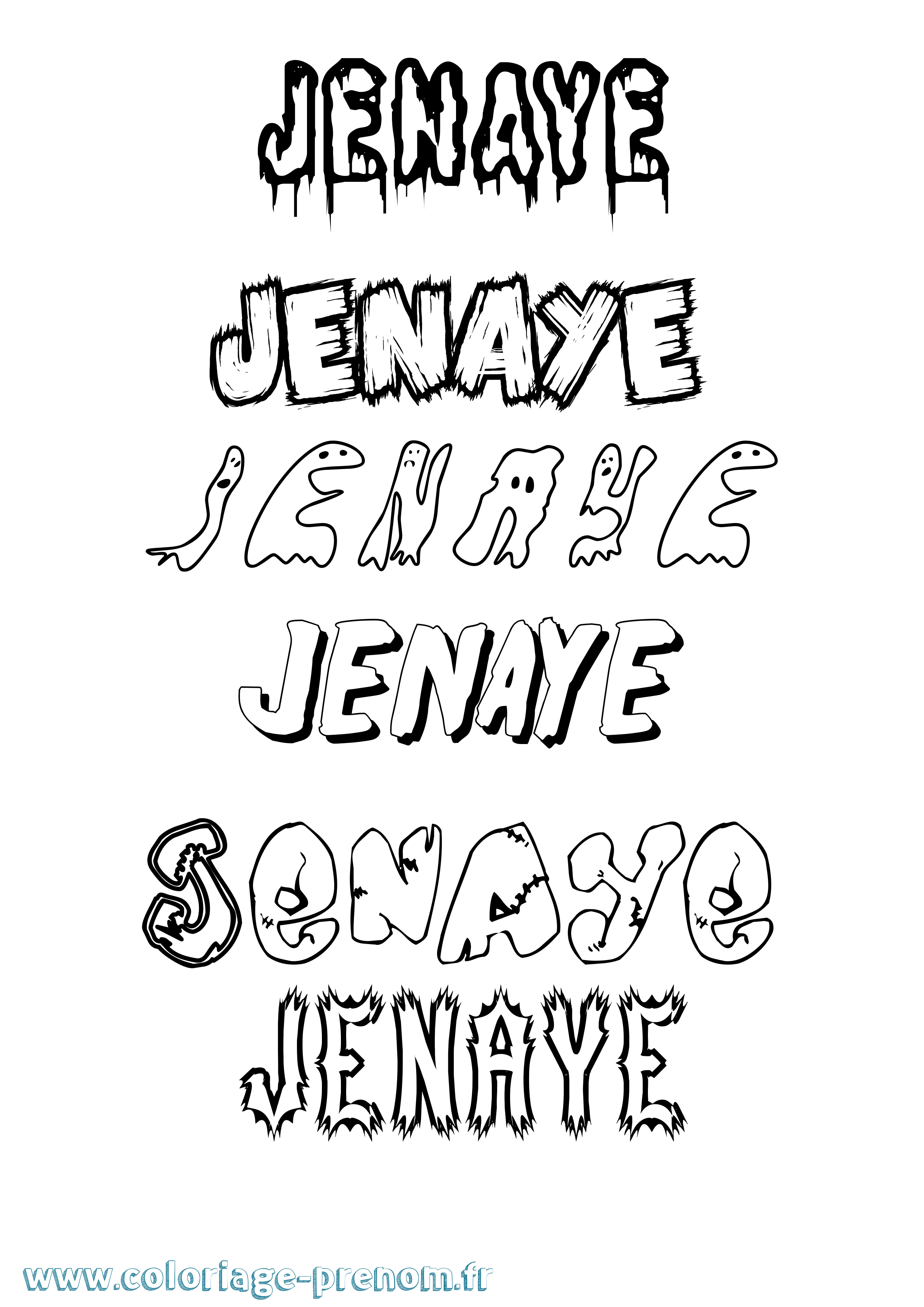 Coloriage Jenaye Frisson Coloriage prénom Jenaye Frisson