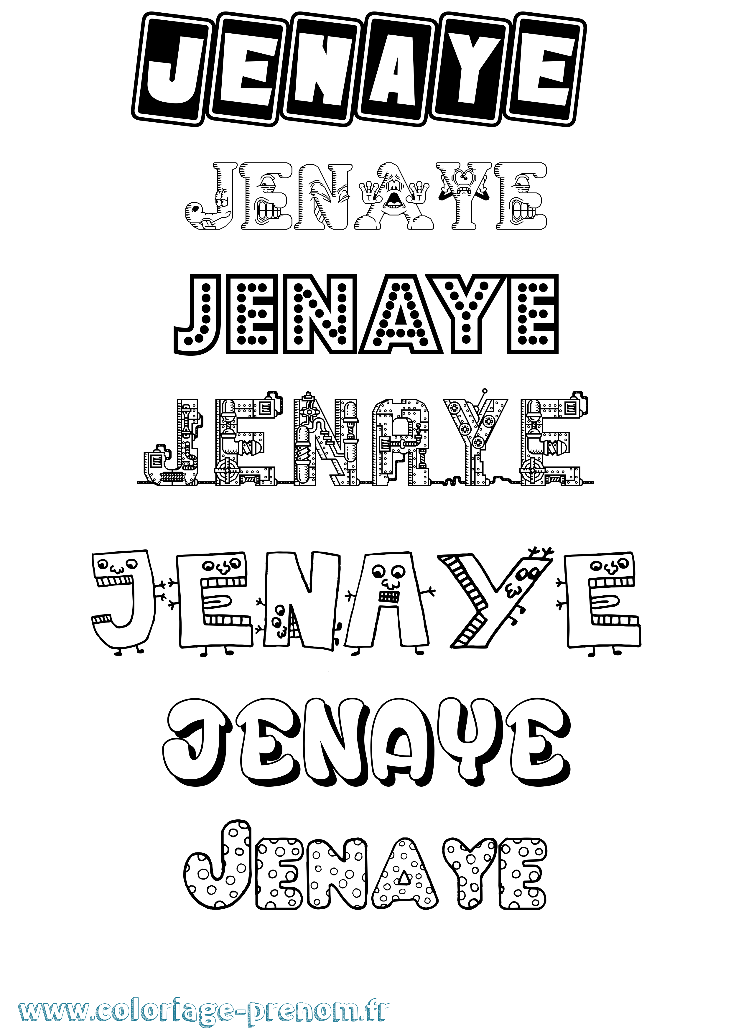 Coloriage Jenaye Fun Coloriage prénom Jenaye Fun
