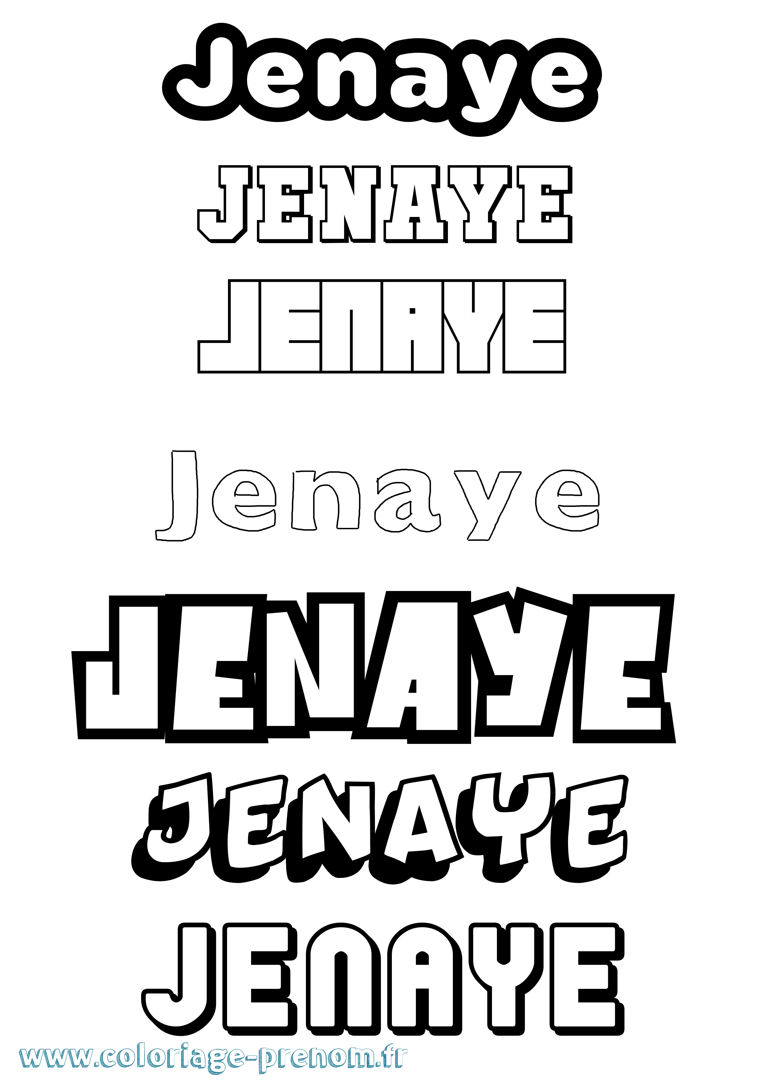 Coloriage Jenaye Simple Coloriage prénom Jenaye Simple