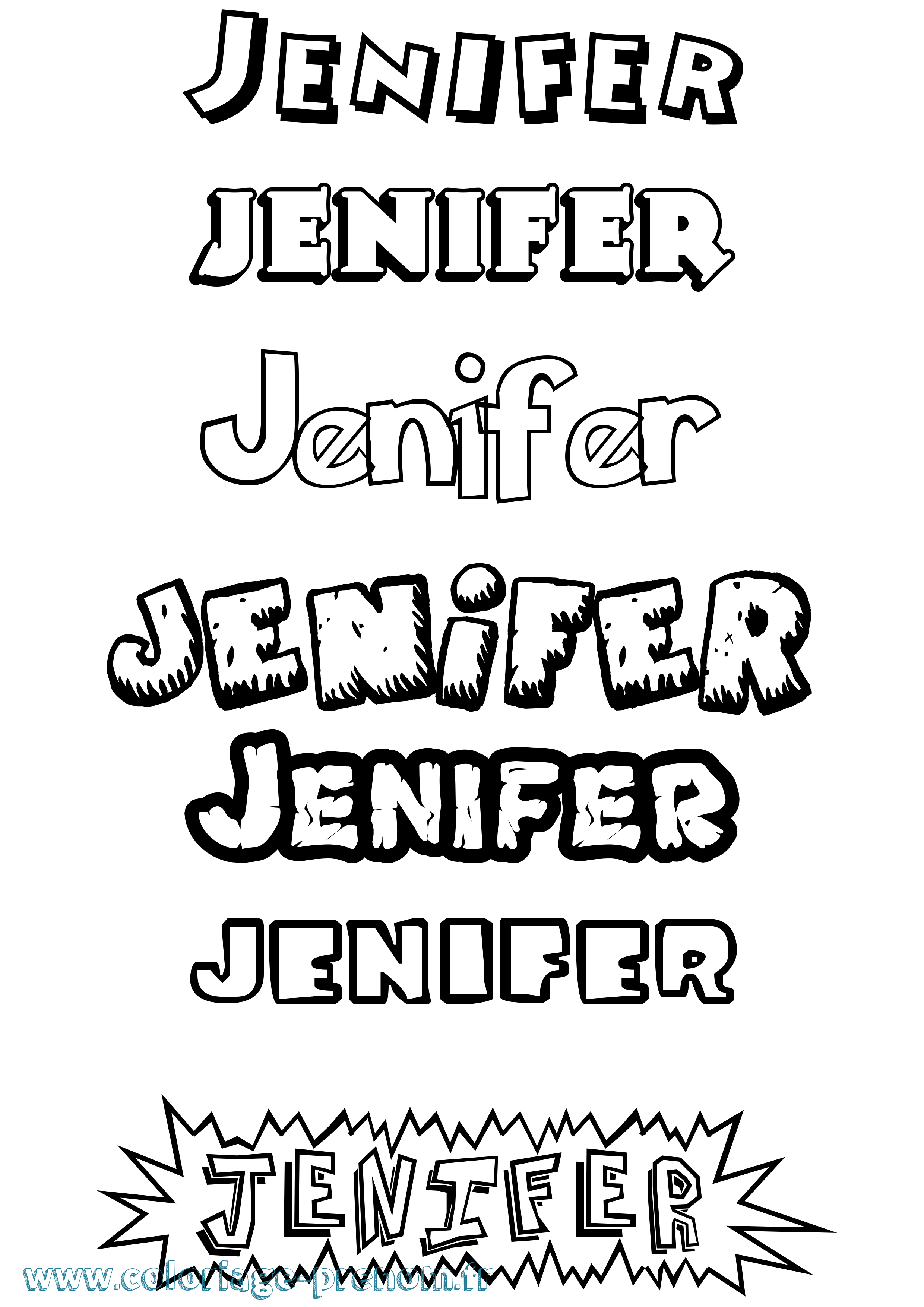 Coloriage Jenifer Dessin Animé Coloriage prénom Jenifer Dessin Animé