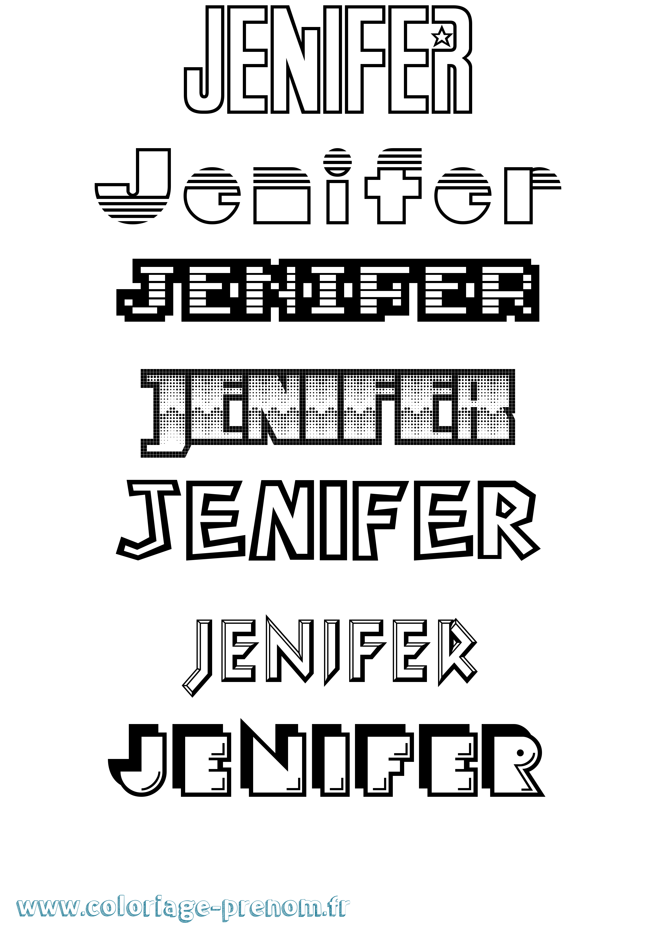 Coloriage Jenifer Jeux Vidéos Coloriage prénom Jenifer Jeux Vidéos