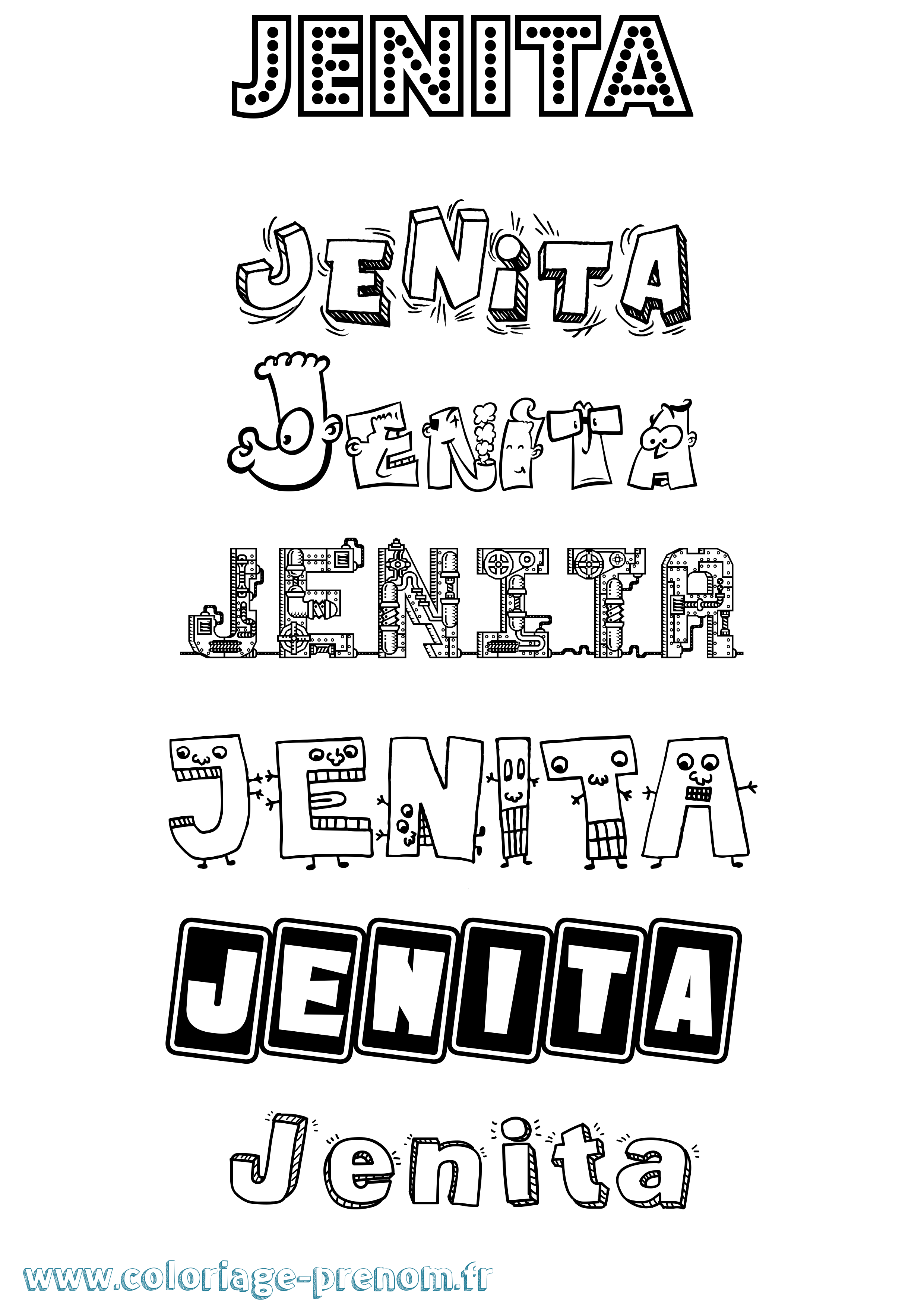 Coloriage Jenita Fun Coloriage prénom Jenita Fun