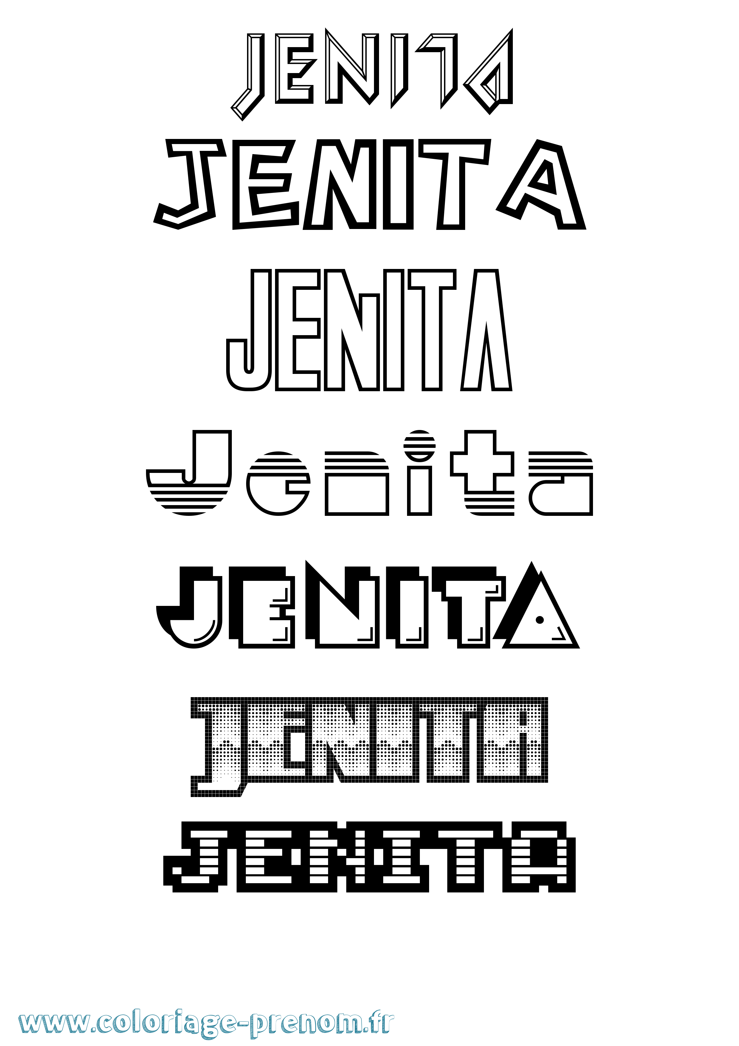 Coloriage Jenita Jeux Vidéos Coloriage prénom Jenita Jeux Vidéos