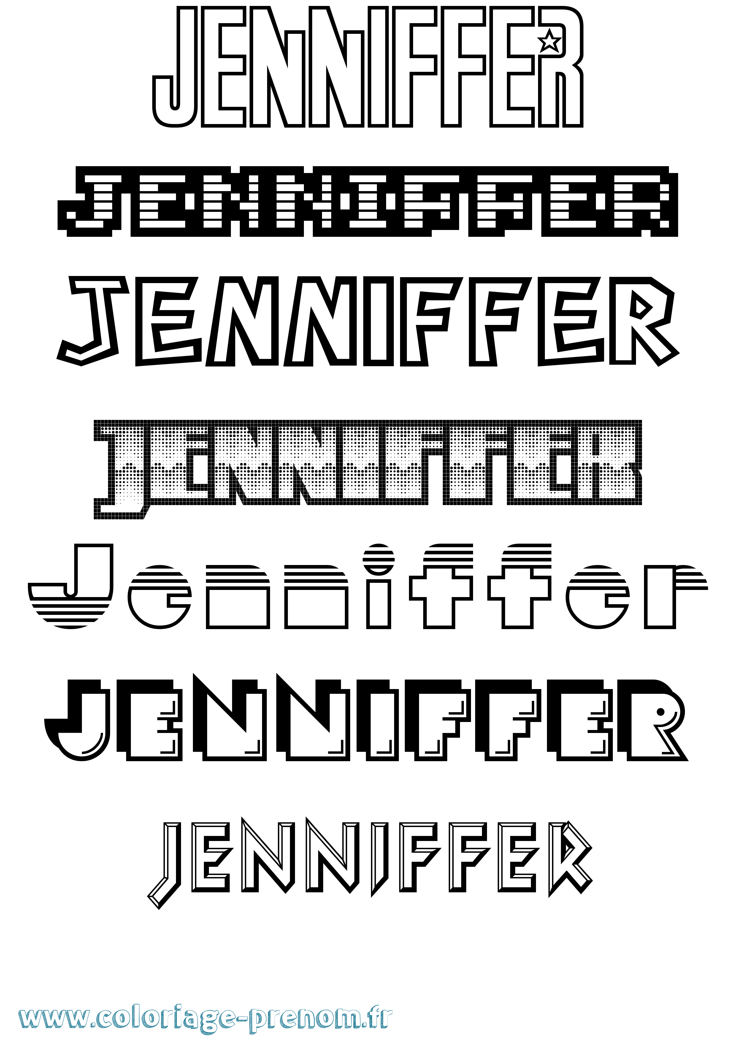 Coloriage Jenniffer Jeux Vidéos Coloriage prénom Jenniffer Jeux Vidéos