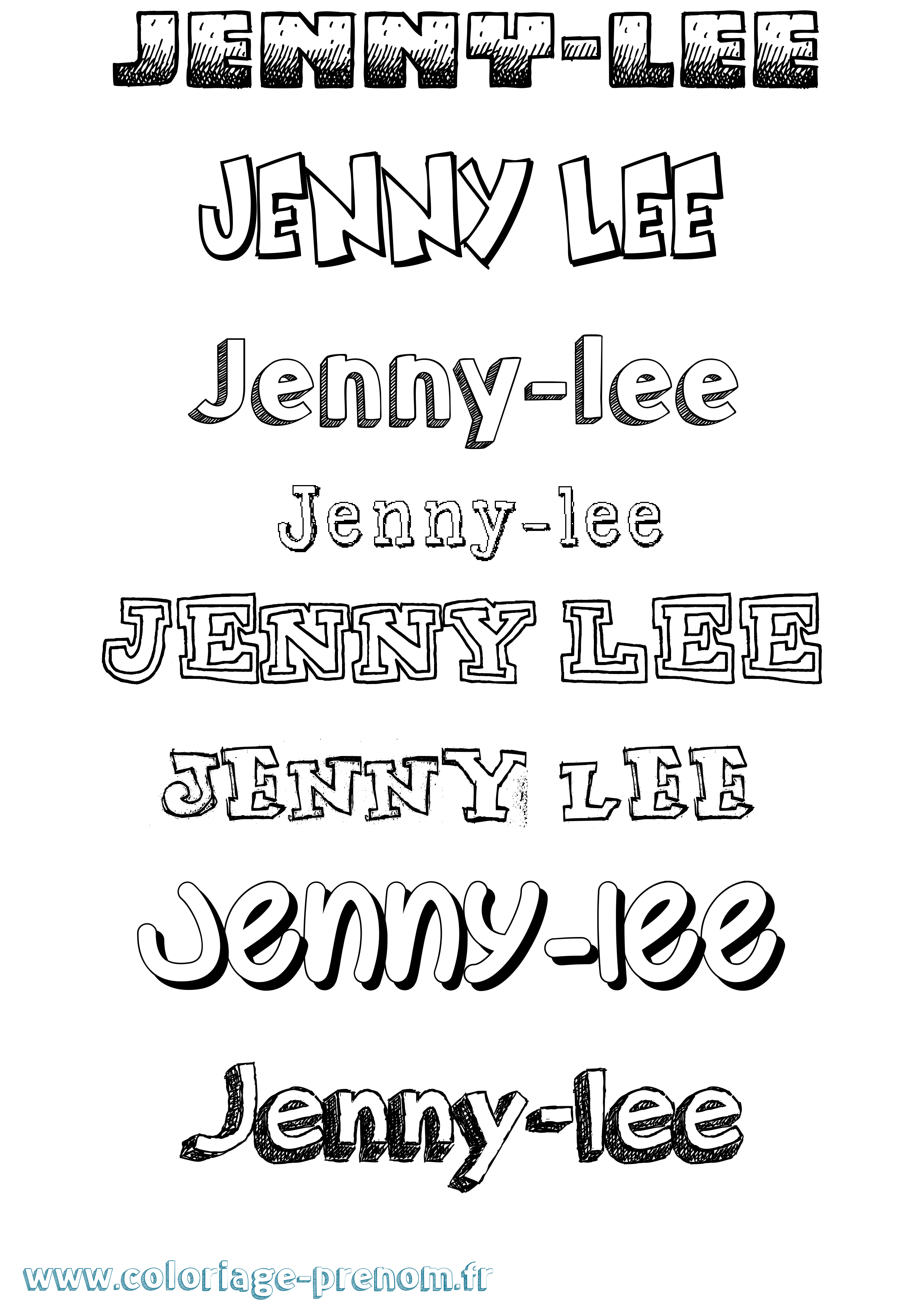 Coloriage Jenny-Lee Dessiné Coloriage prénom Jenny-Lee Dessiné