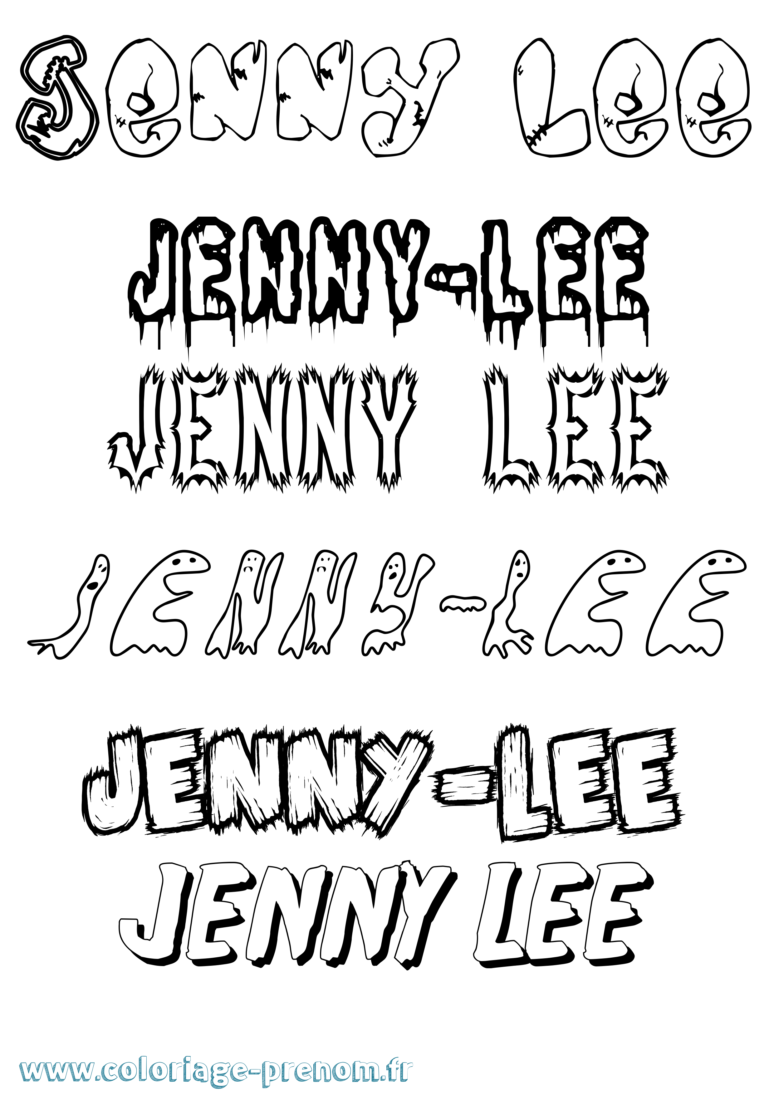 Coloriage Jenny-Lee Frisson Coloriage prénom Jenny-Lee Frisson