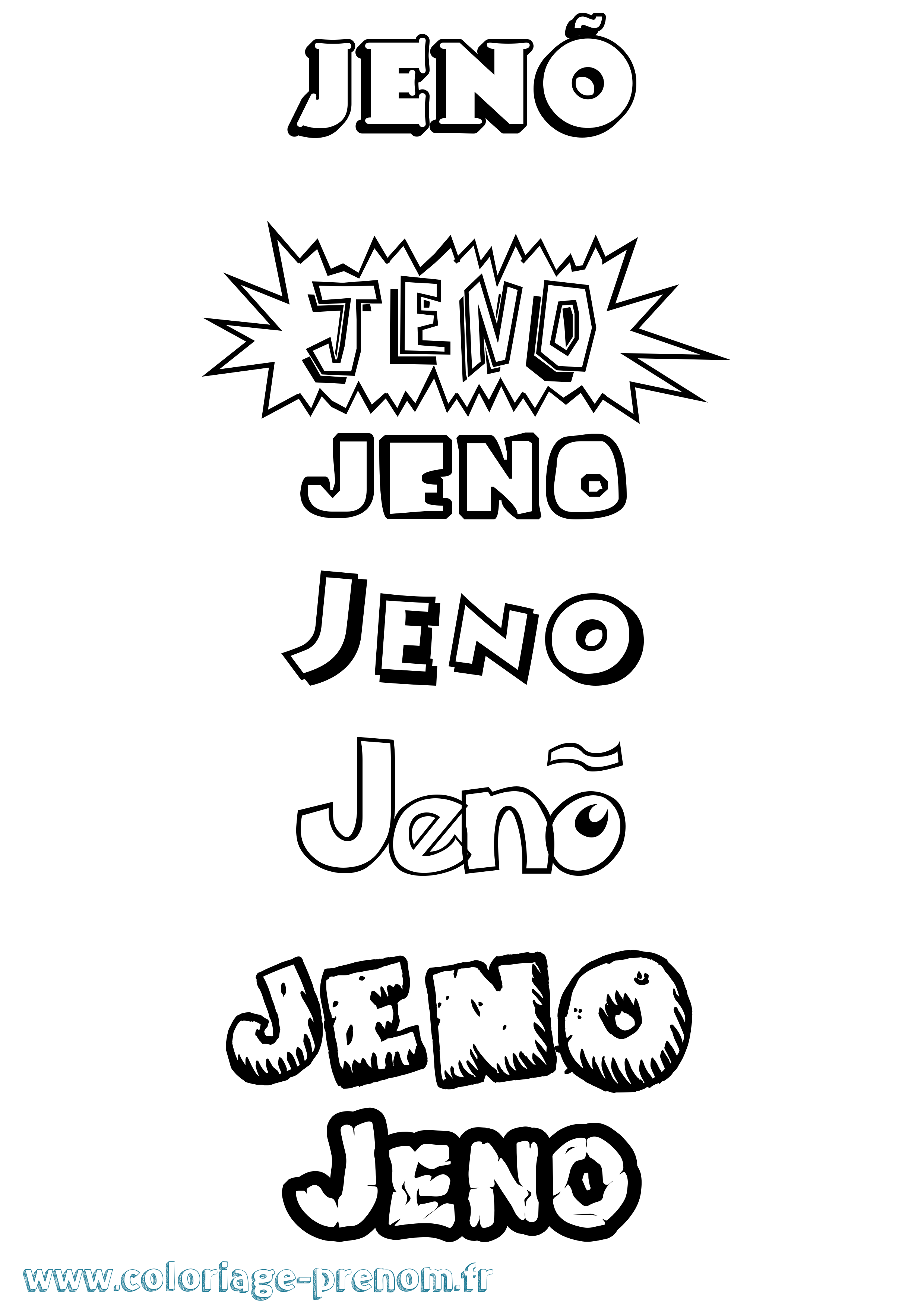 Coloriage Jenõ Dessin Animé Coloriage prénom Jenõ Dessin Animé