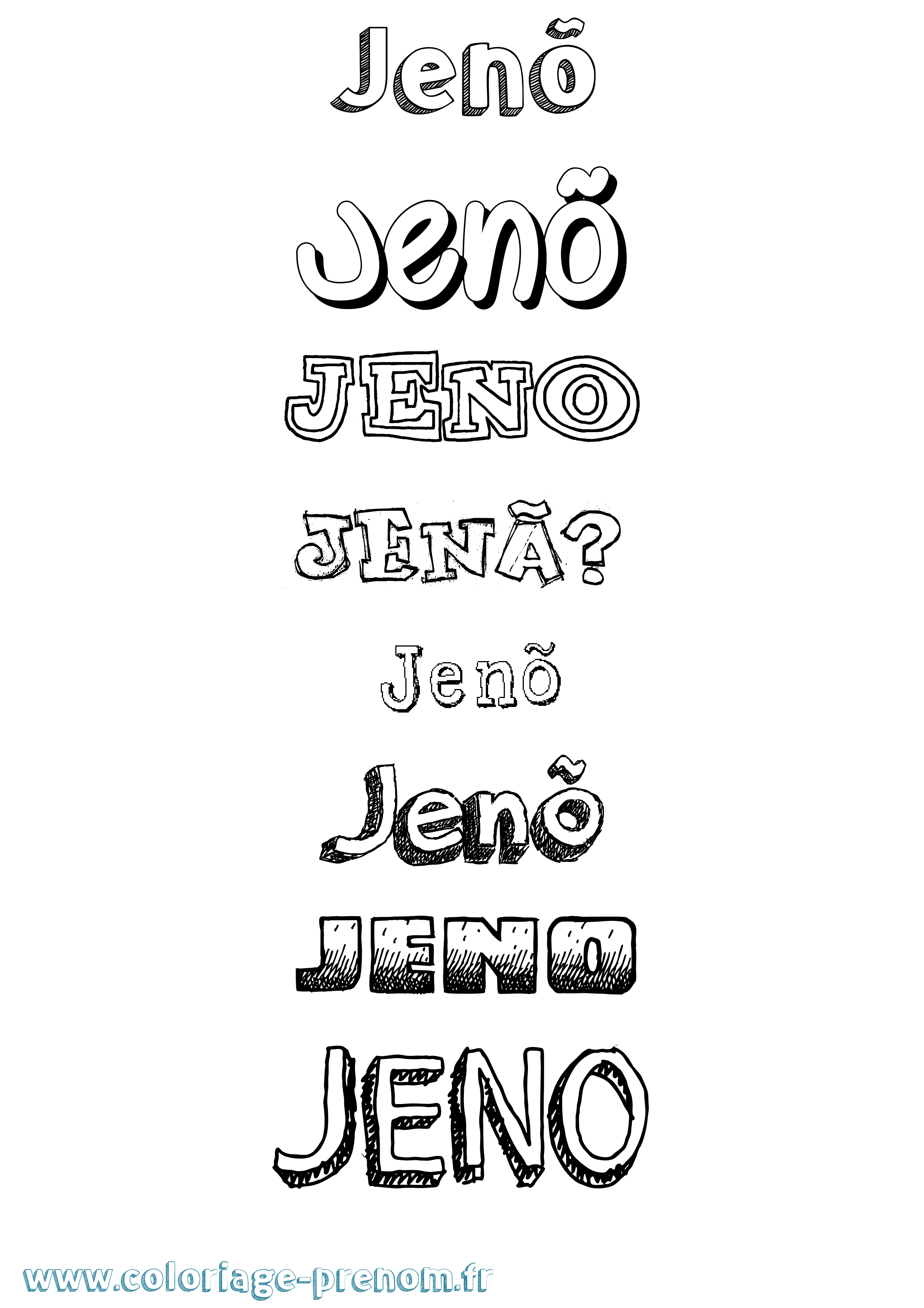 Coloriage Jenõ Dessiné Coloriage prénom Jenõ Dessiné