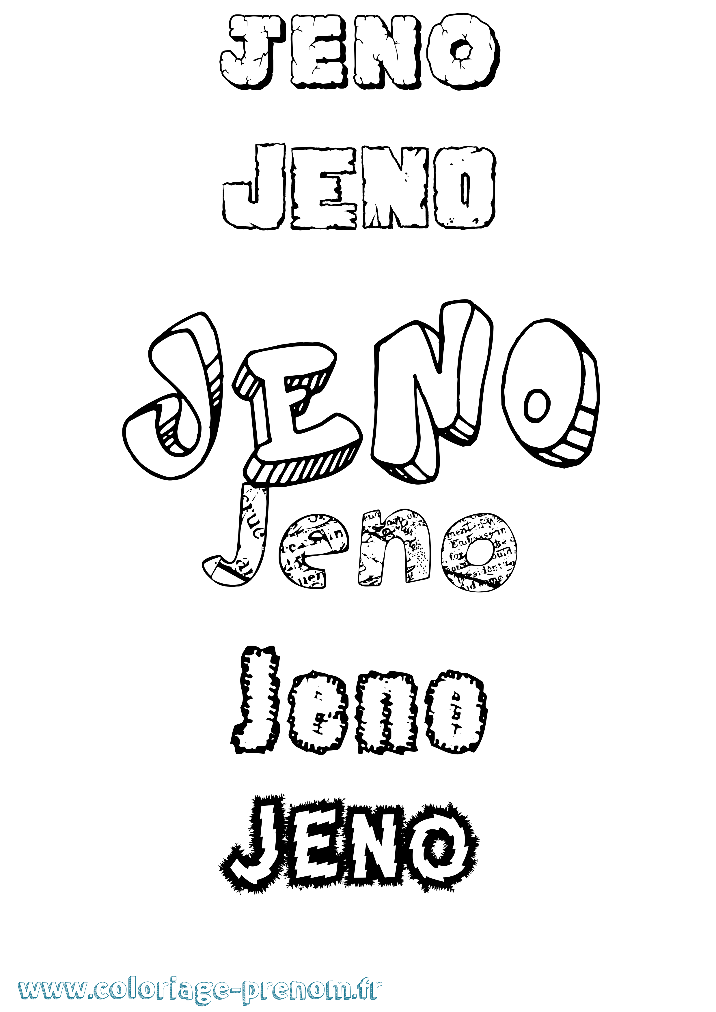 Coloriage Jenõ Destructuré Coloriage prénom Jenõ Destructuré
