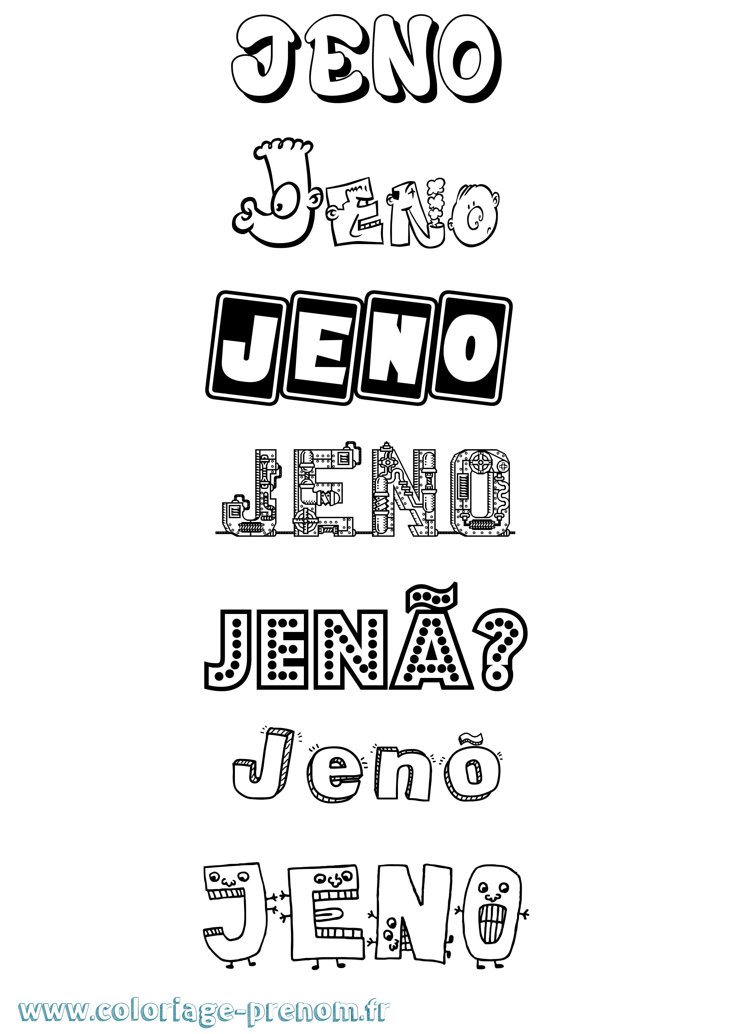 Coloriage Jenõ Fun Coloriage prénom Jenõ Fun