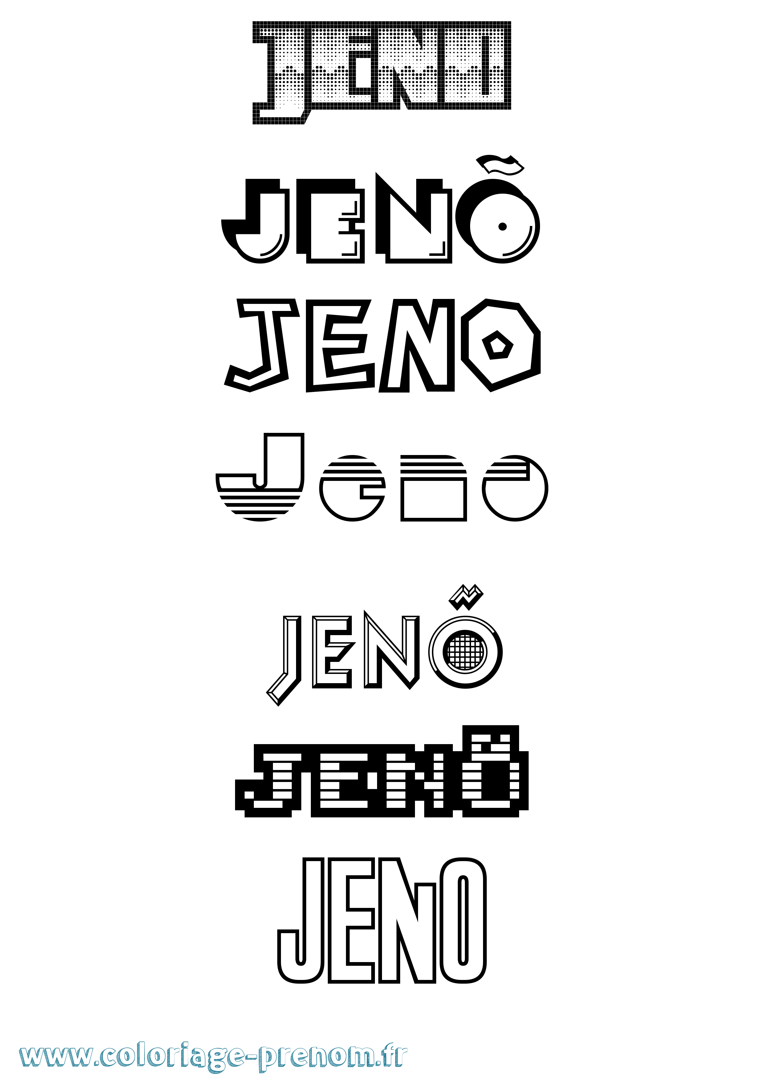 Coloriage Jenõ Jeux Vidéos Coloriage prénom Jenõ Jeux Vidéos