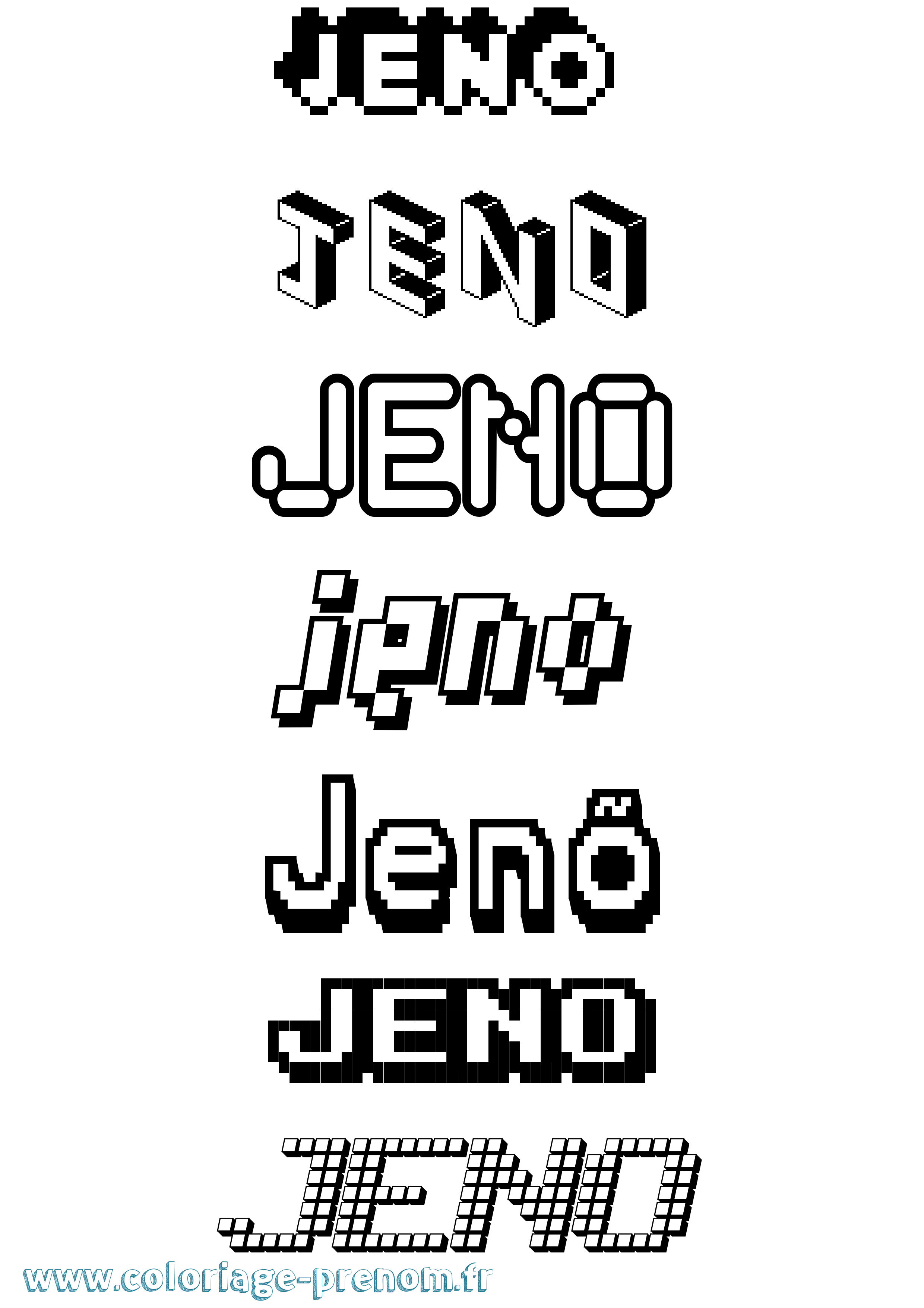 Coloriage Jenõ Pixel Coloriage prénom Jenõ Pixel