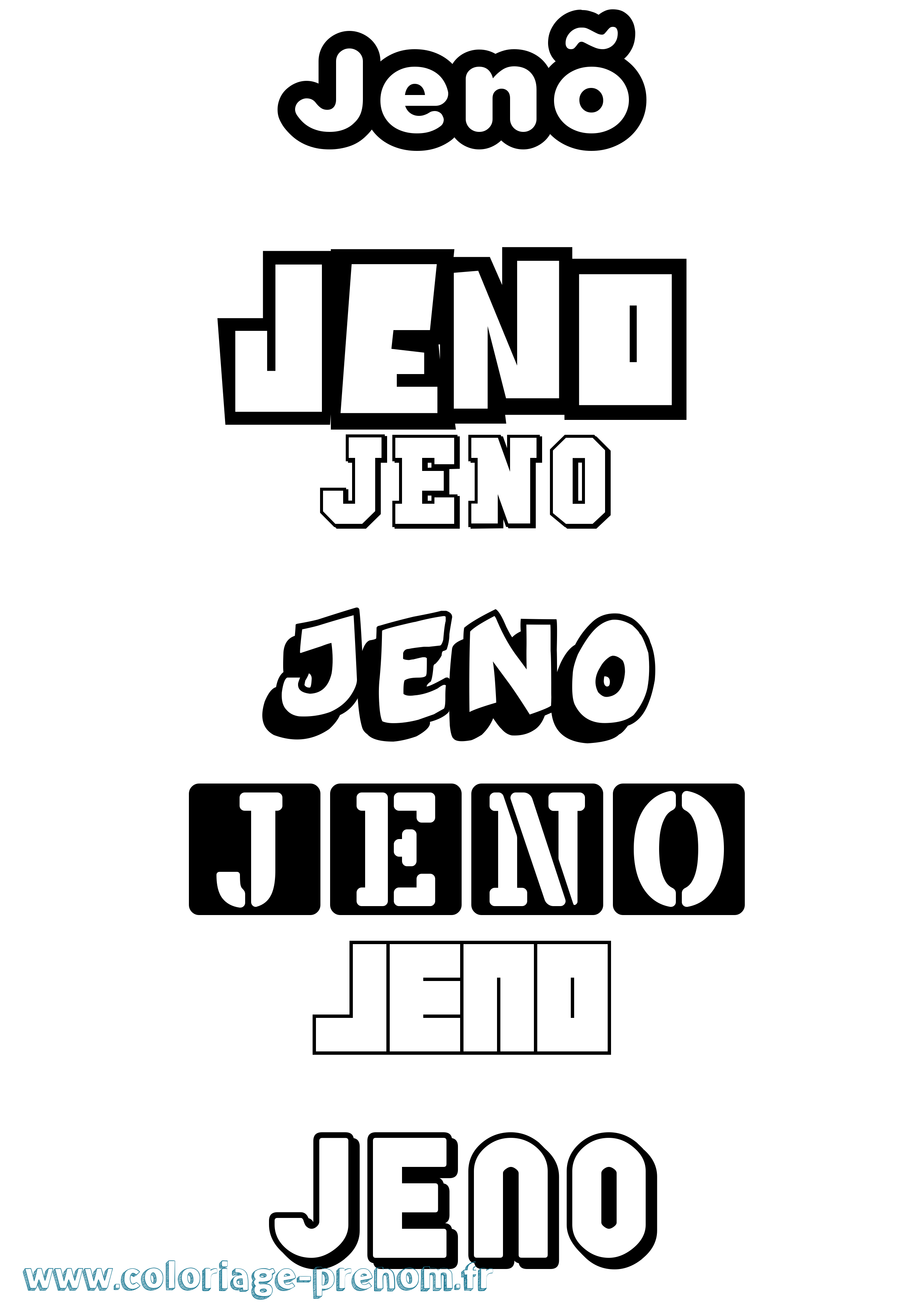 Coloriage Jenõ Simple Coloriage prénom Jenõ Simple