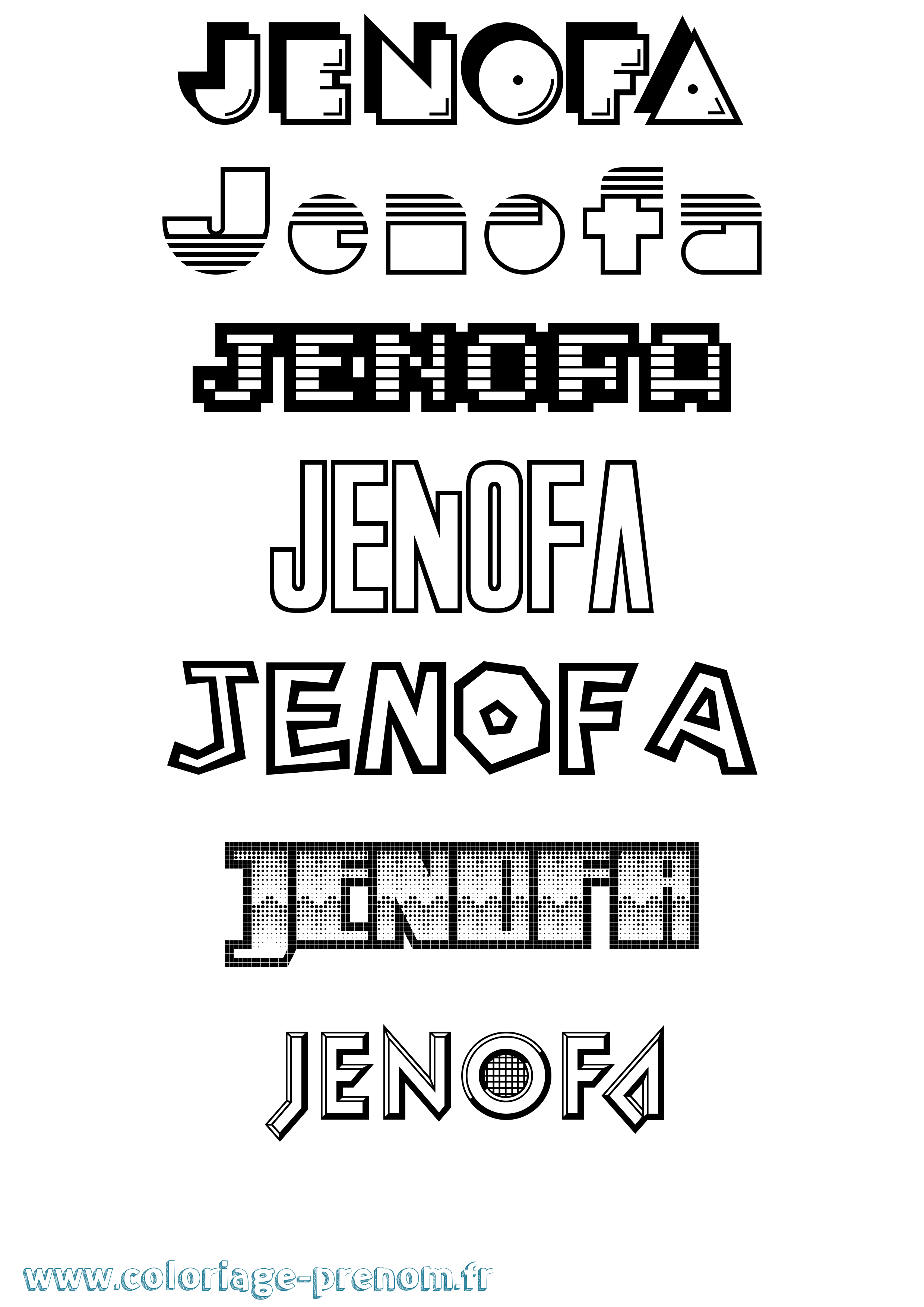 Coloriage Jenofa Jeux Vidéos Coloriage prénom Jenofa Jeux Vidéos