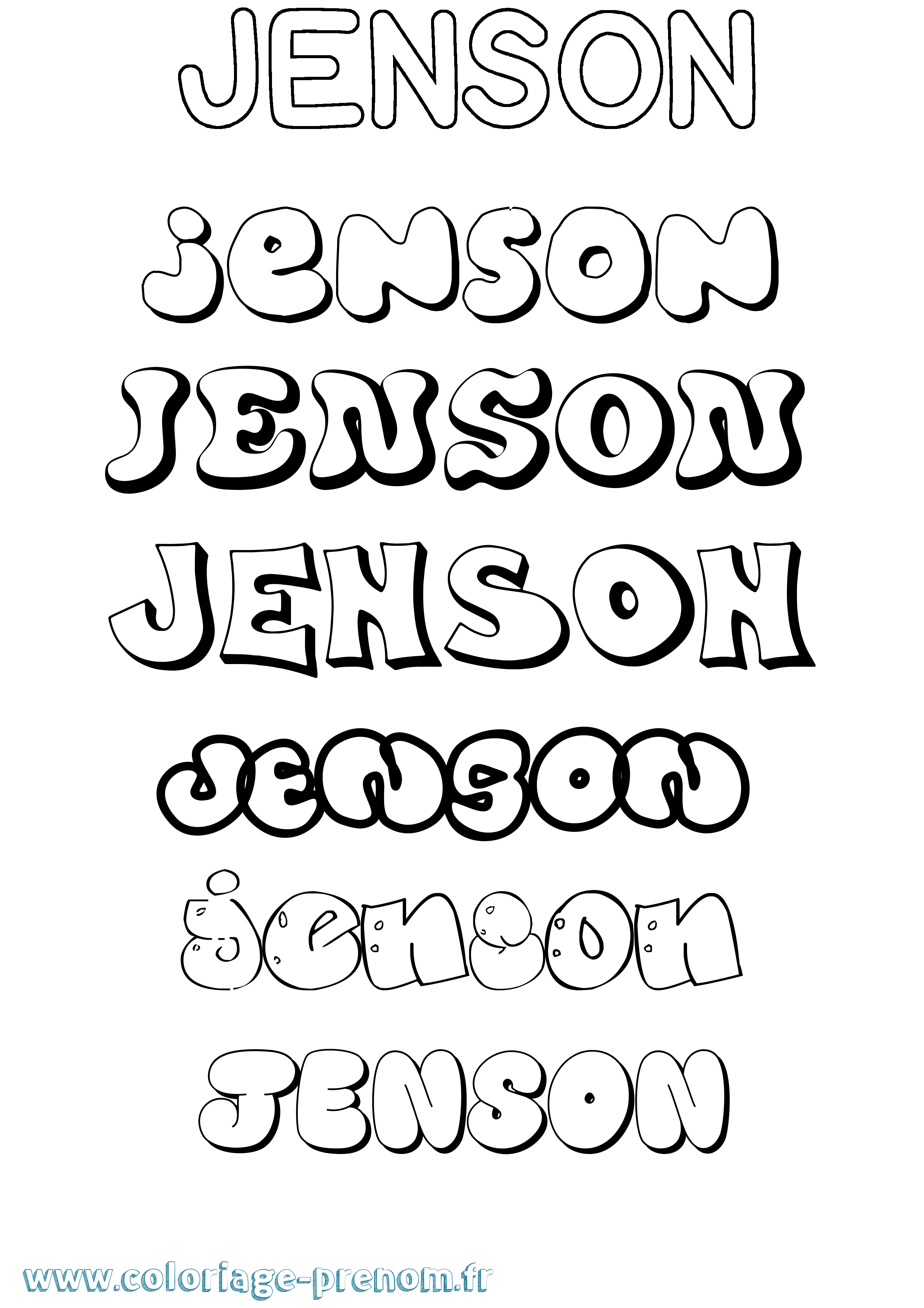 Coloriage Jenson Bubble Coloriage prénom Jenson Bubble