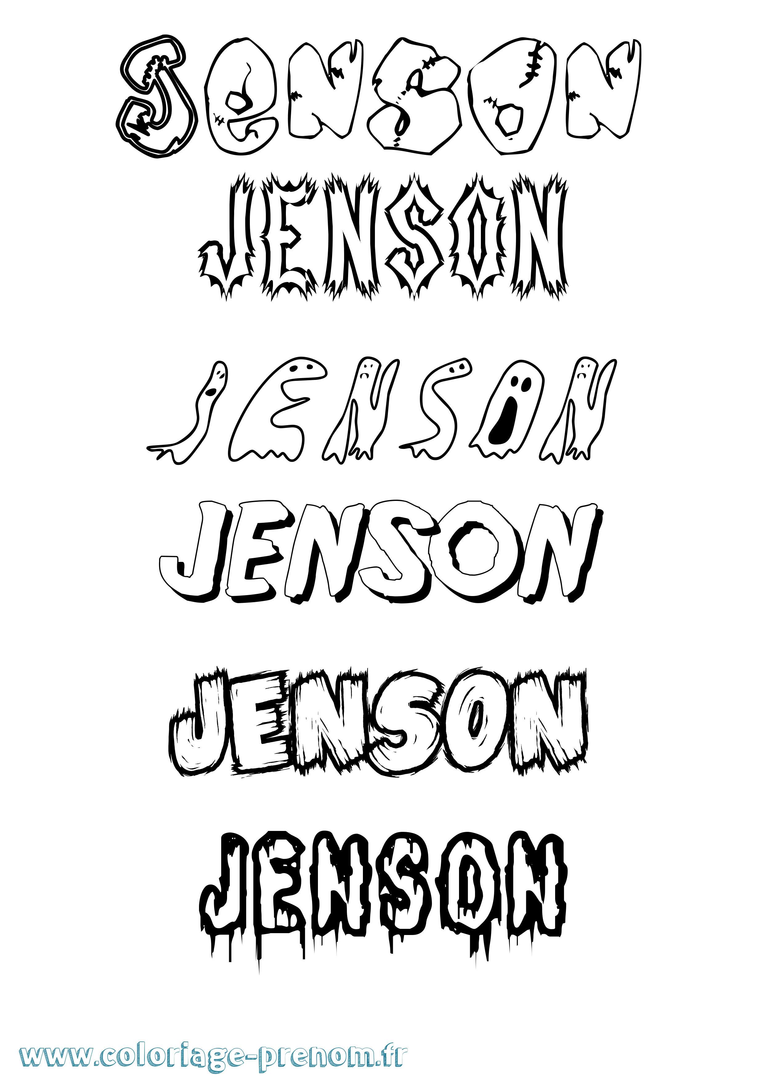 Coloriage Jenson Frisson Coloriage prénom Jenson Frisson