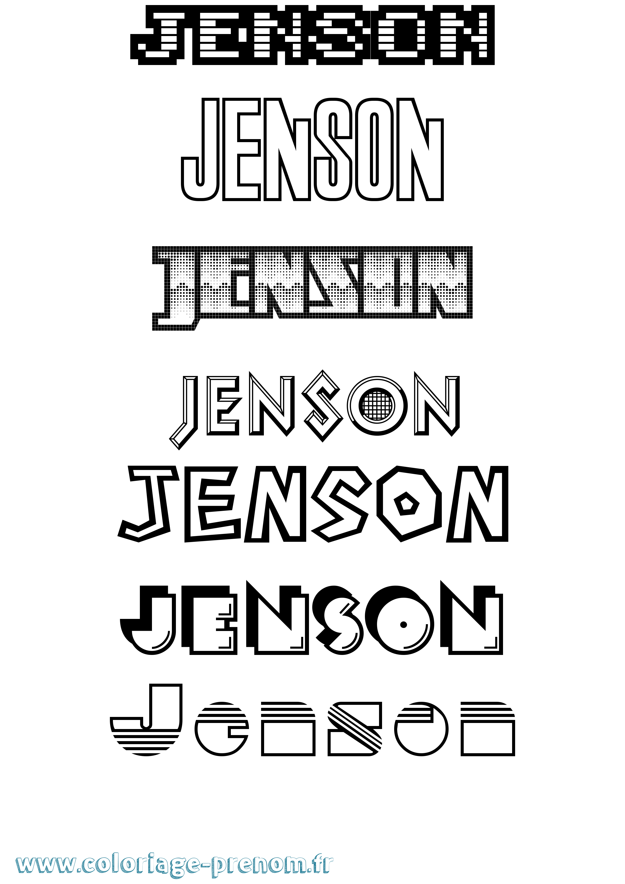 Coloriage Jenson Jeux Vidéos Coloriage prénom Jenson Jeux Vidéos