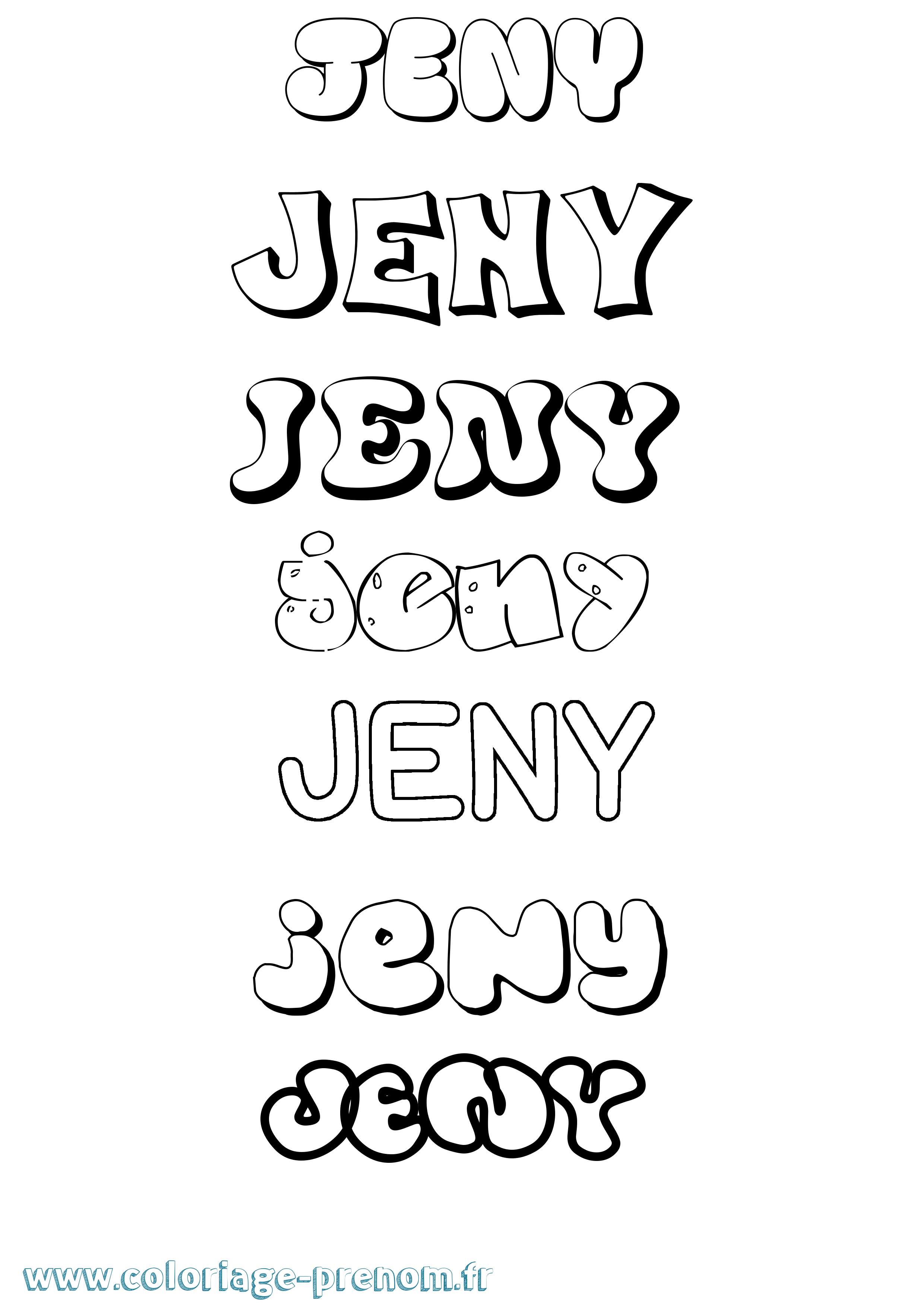 Coloriage Jeny Bubble Coloriage prénom Jeny Bubble