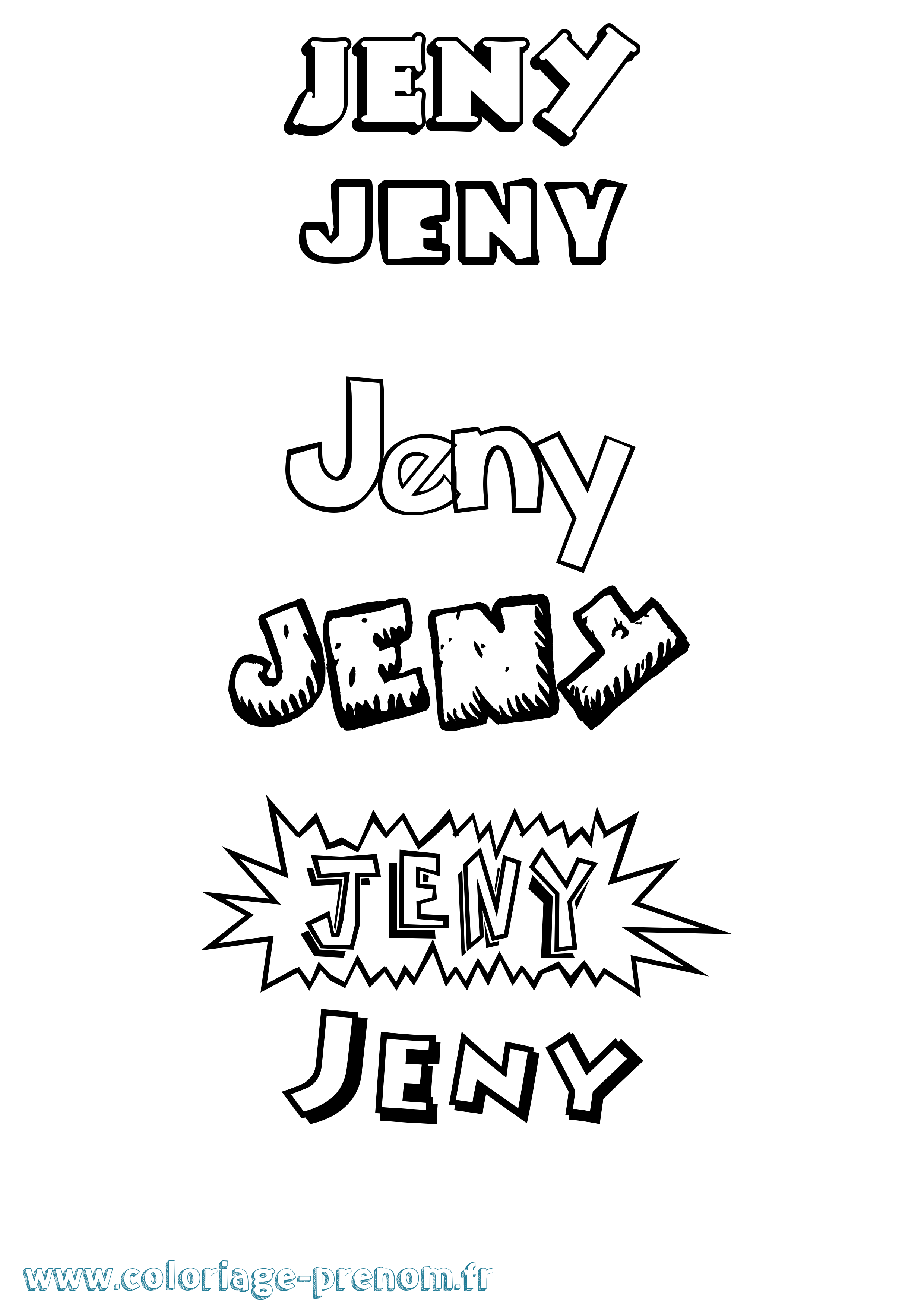 Coloriage Jeny Dessin Animé Coloriage prénom Jeny Dessin Animé