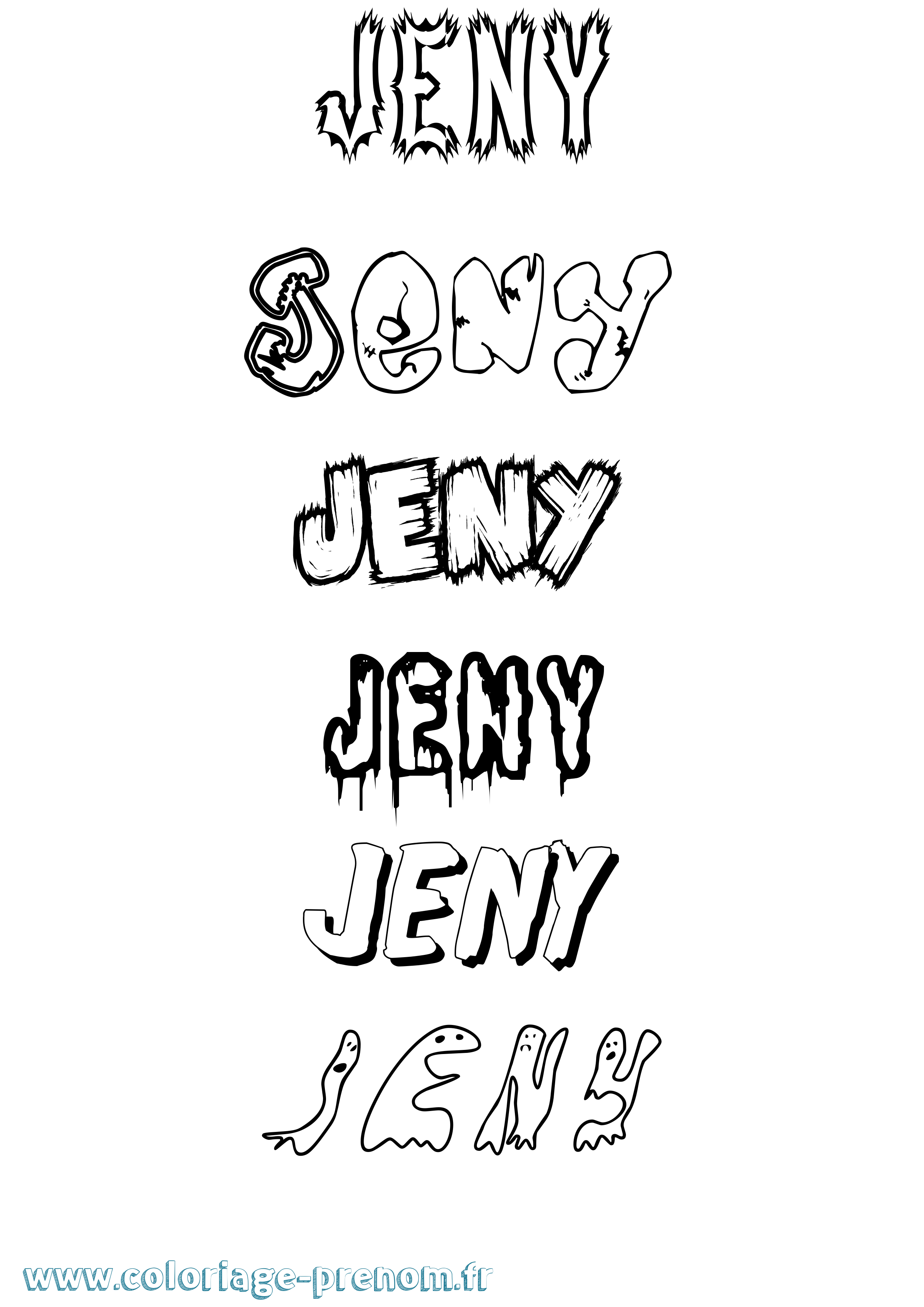 Coloriage Jeny Frisson Coloriage prénom Jeny Frisson