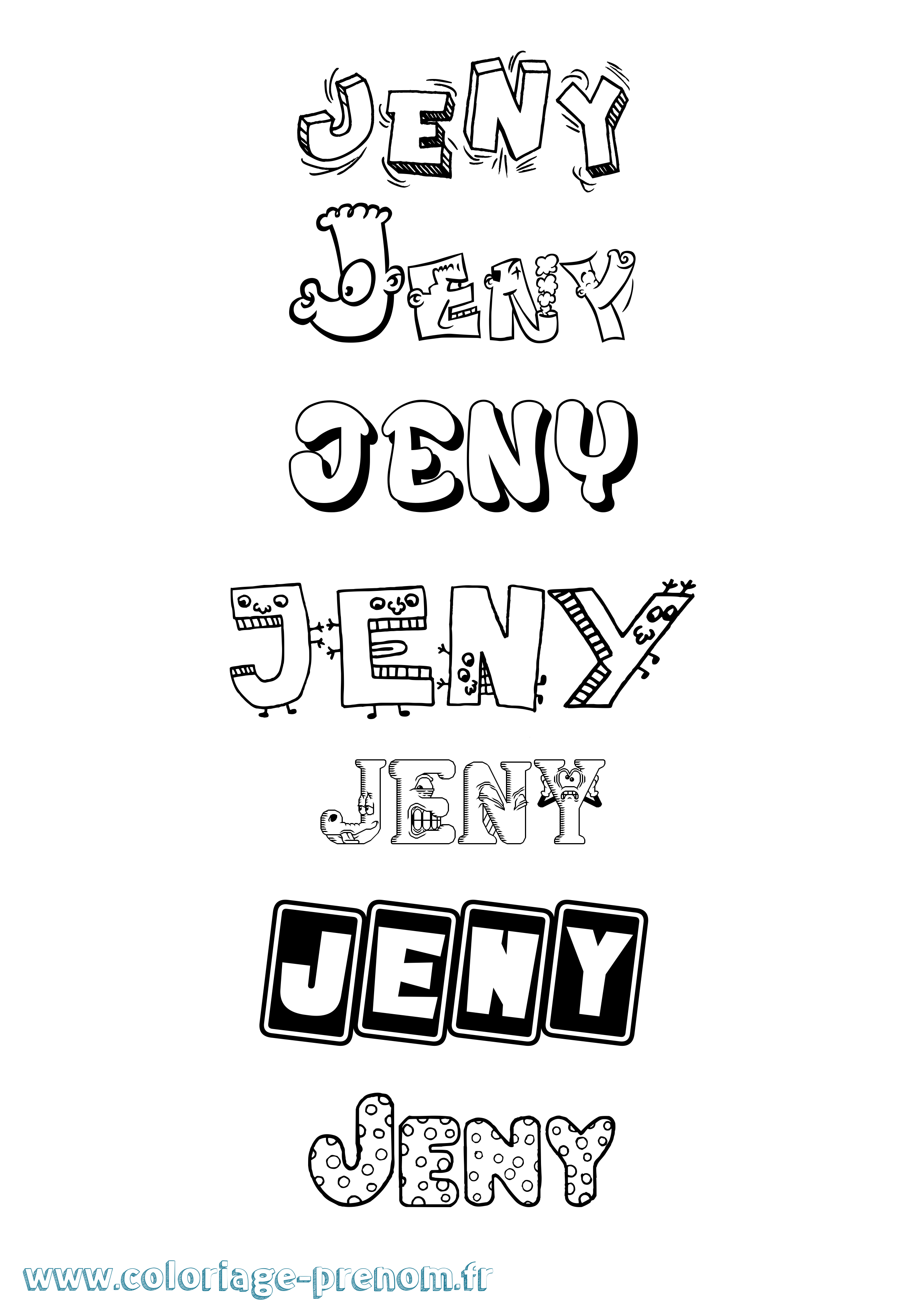 Coloriage Jeny Fun Coloriage prénom Jeny Fun