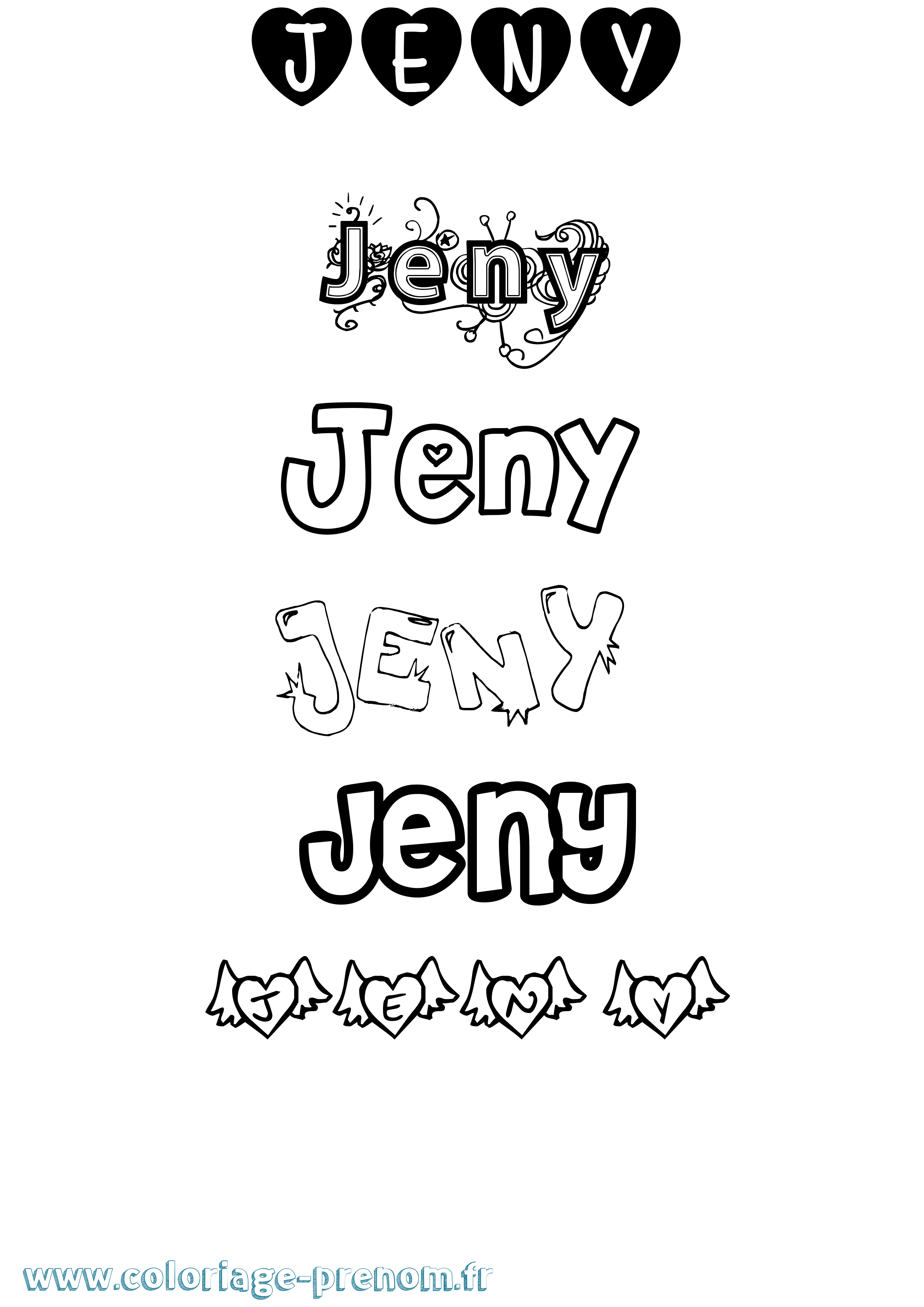 Coloriage Jeny Girly Coloriage prénom Jeny Girly