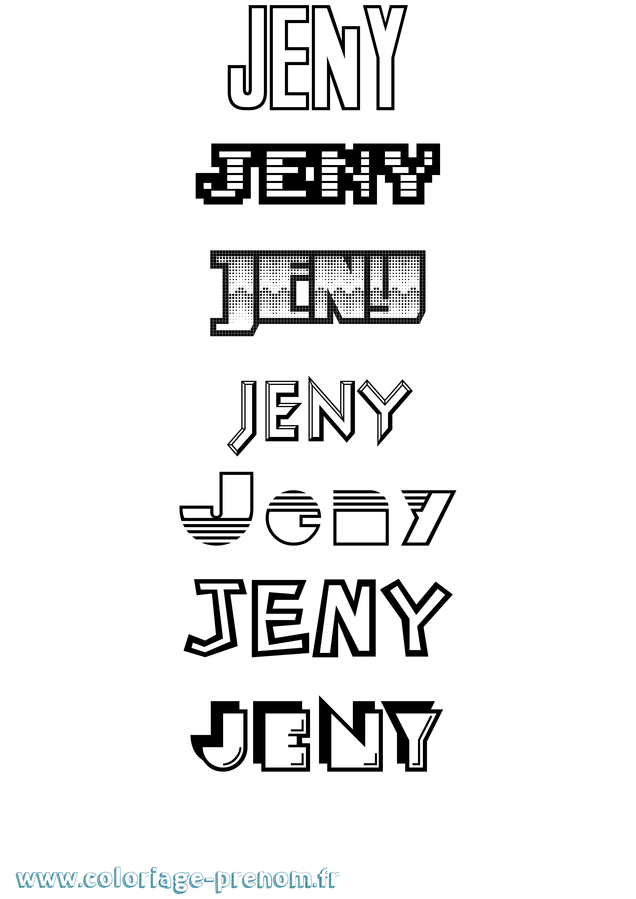 Coloriage Jeny Jeux Vidéos Coloriage prénom Jeny Jeux Vidéos