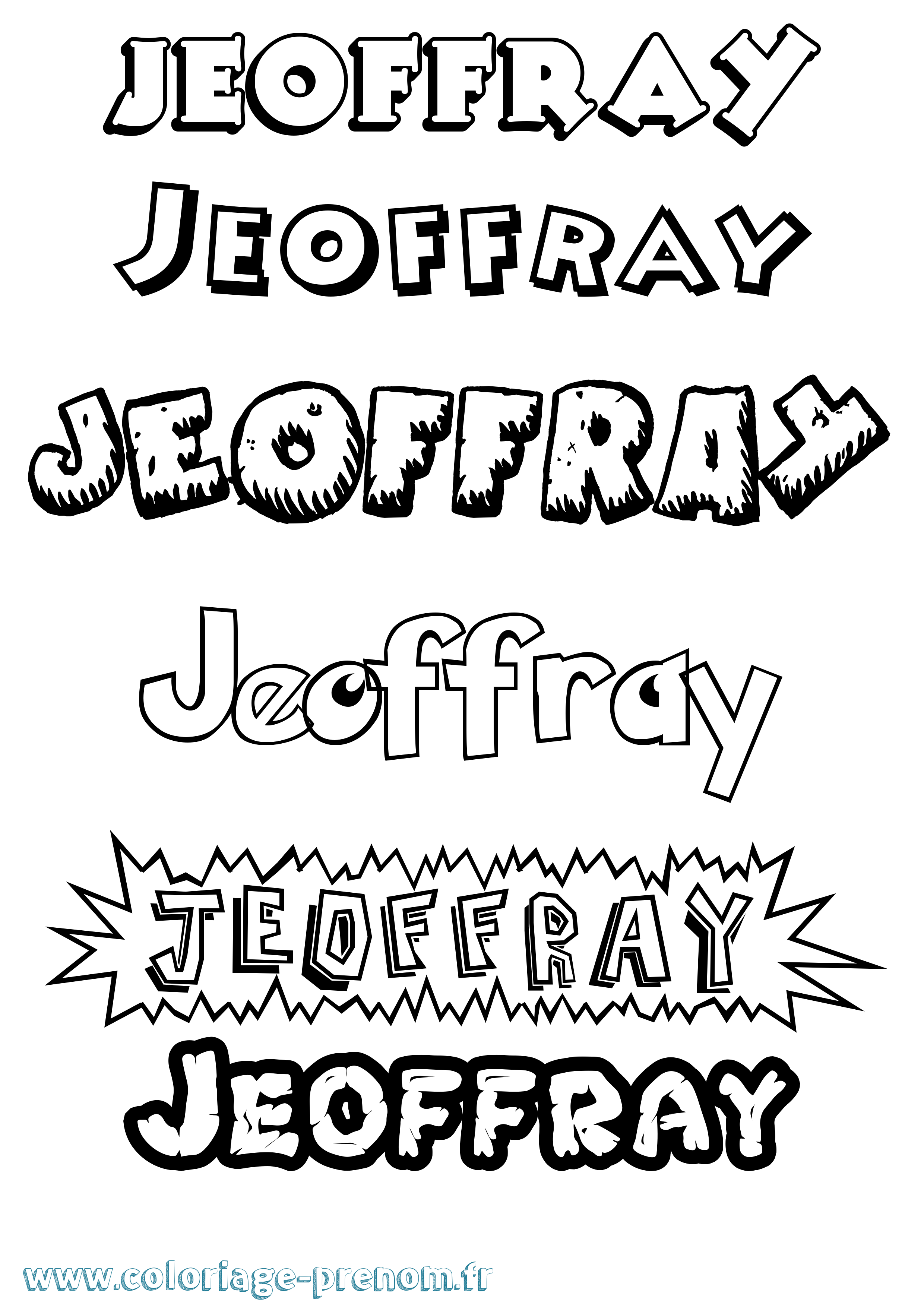 Coloriage Jeoffray Dessin Animé Coloriage prénom Jeoffray Dessin Animé