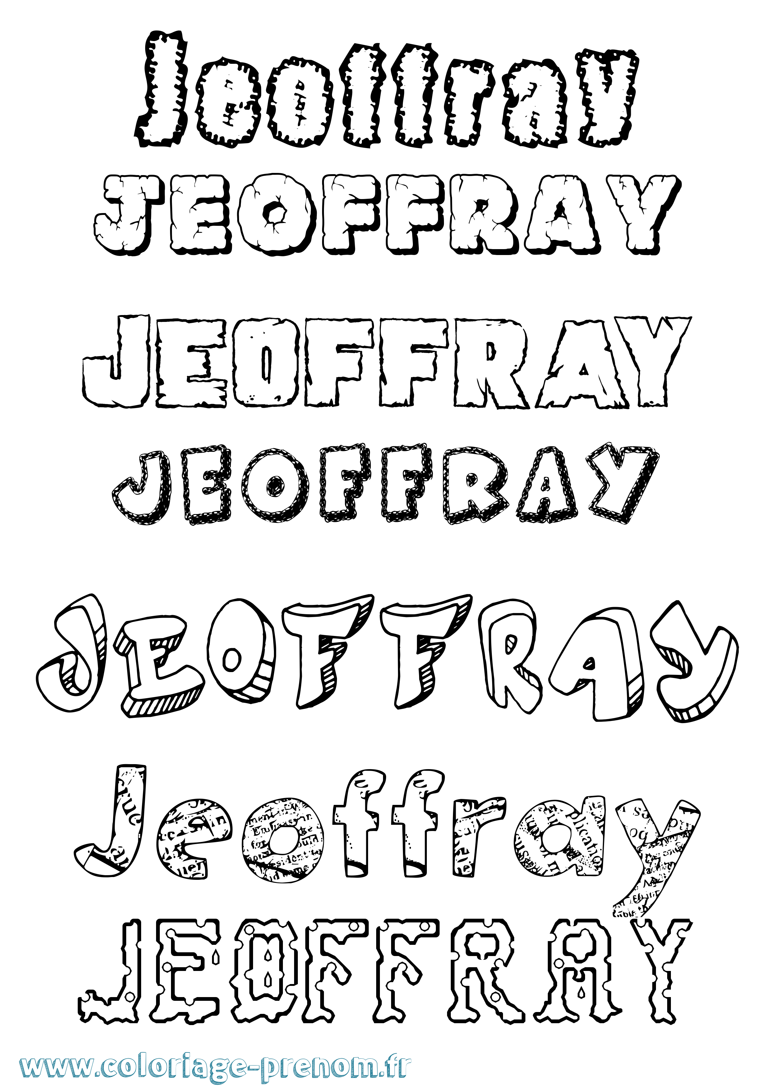 Coloriage Jeoffray Destructuré Coloriage prénom Jeoffray Destructuré