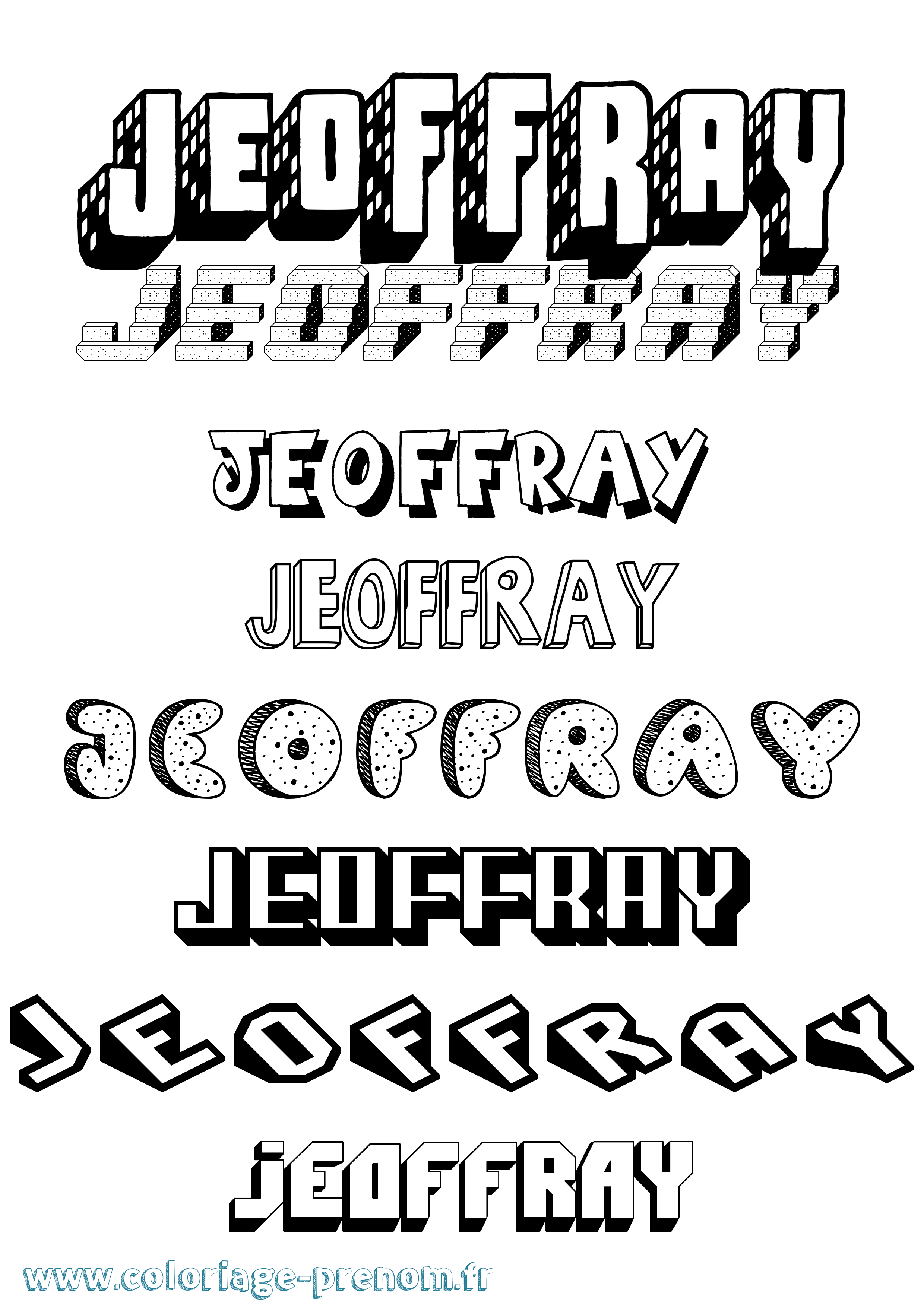 Coloriage Jeoffray Effet 3D Coloriage prénom Jeoffray Effet 3D