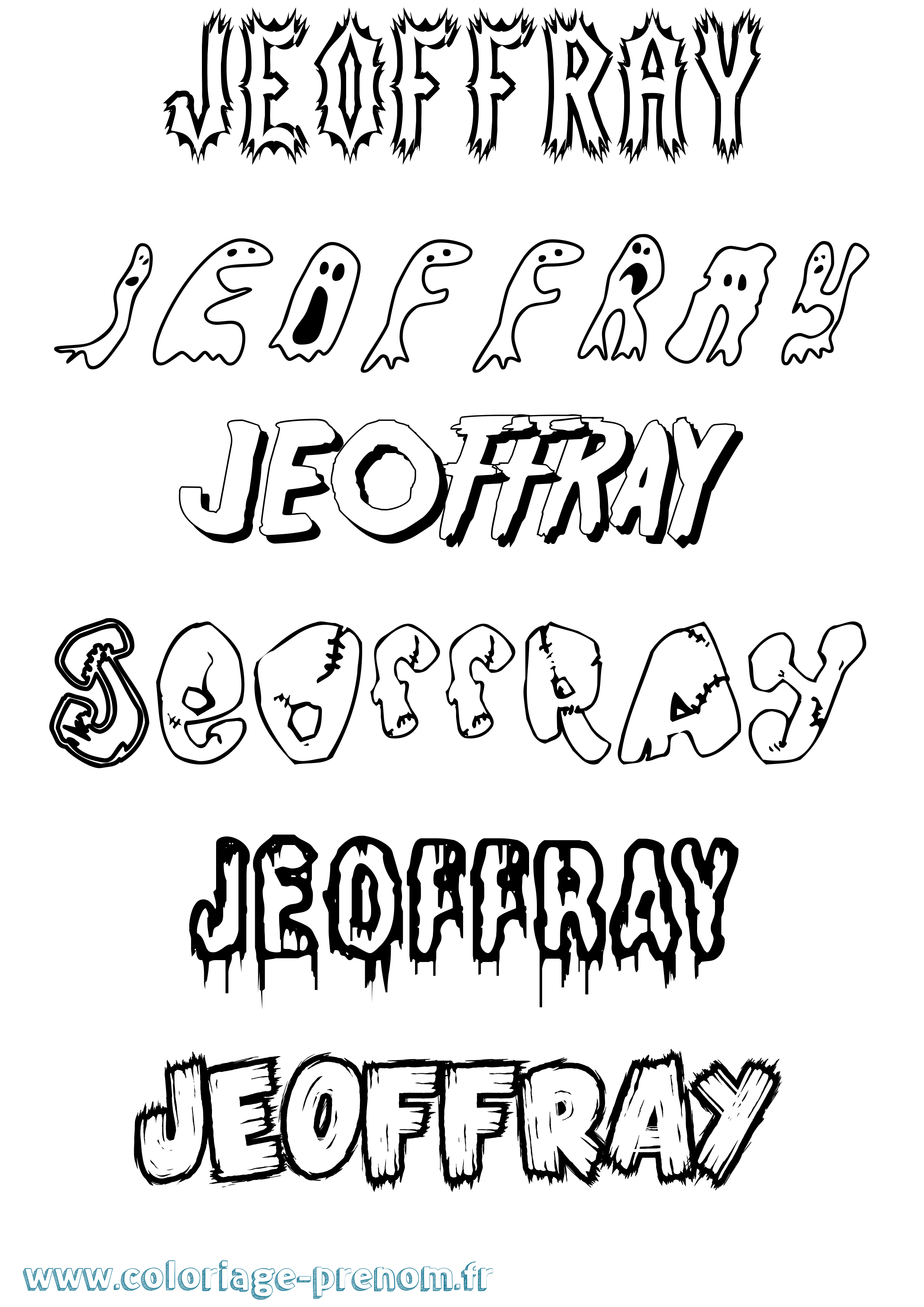Coloriage Jeoffray Frisson Coloriage prénom Jeoffray Frisson