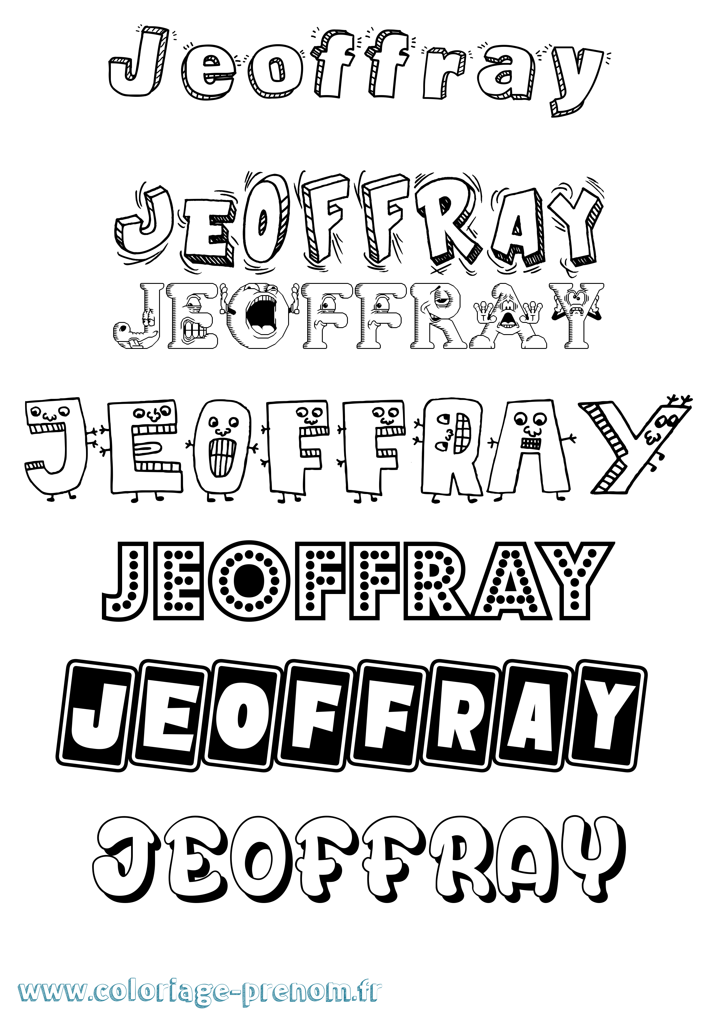 Coloriage Jeoffray Fun Coloriage prénom Jeoffray Fun