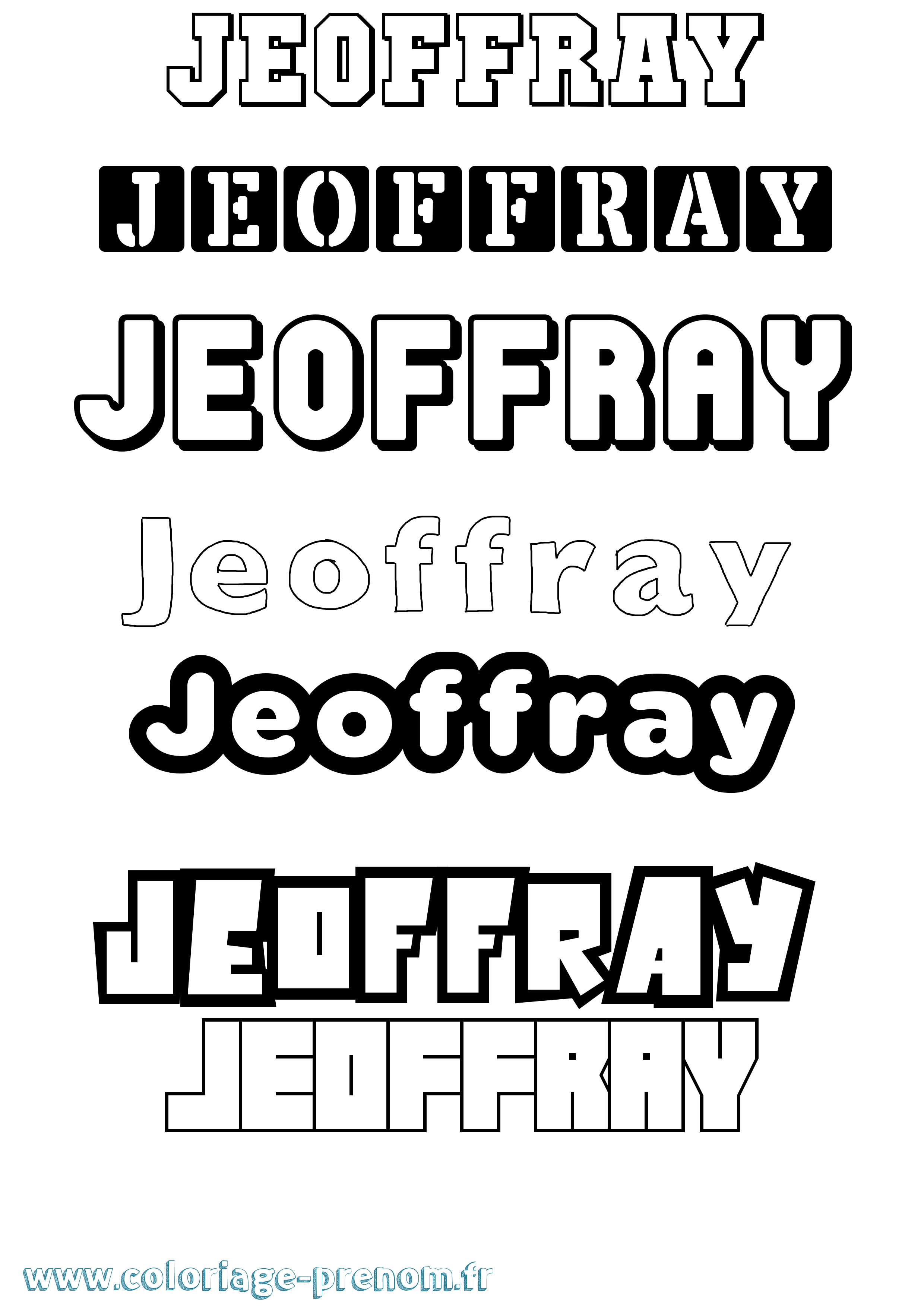 Coloriage Jeoffray Simple Coloriage prénom Jeoffray Simple