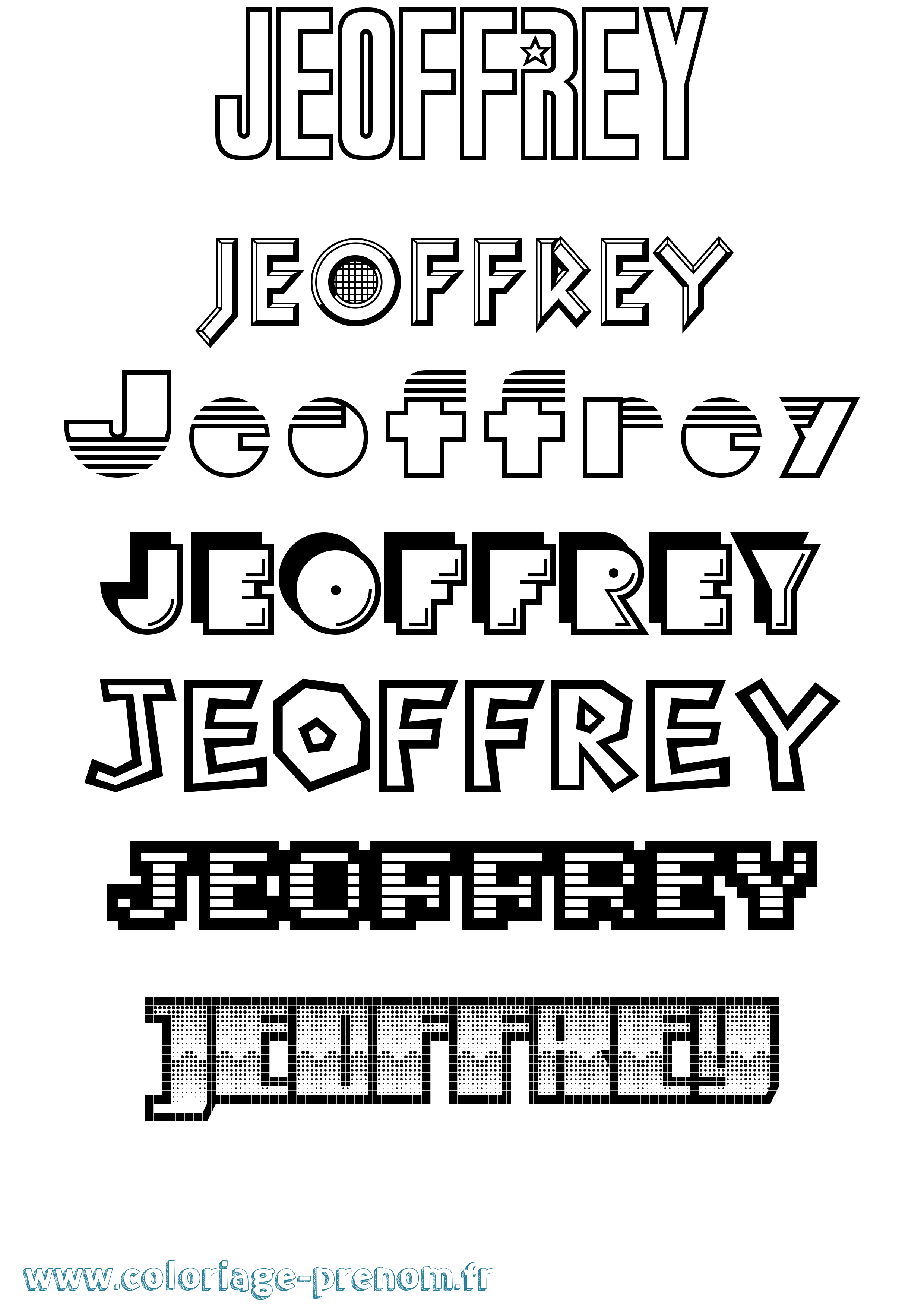 Coloriage Jeoffrey Jeux Vidéos Coloriage prénom Jeoffrey Jeux Vidéos
