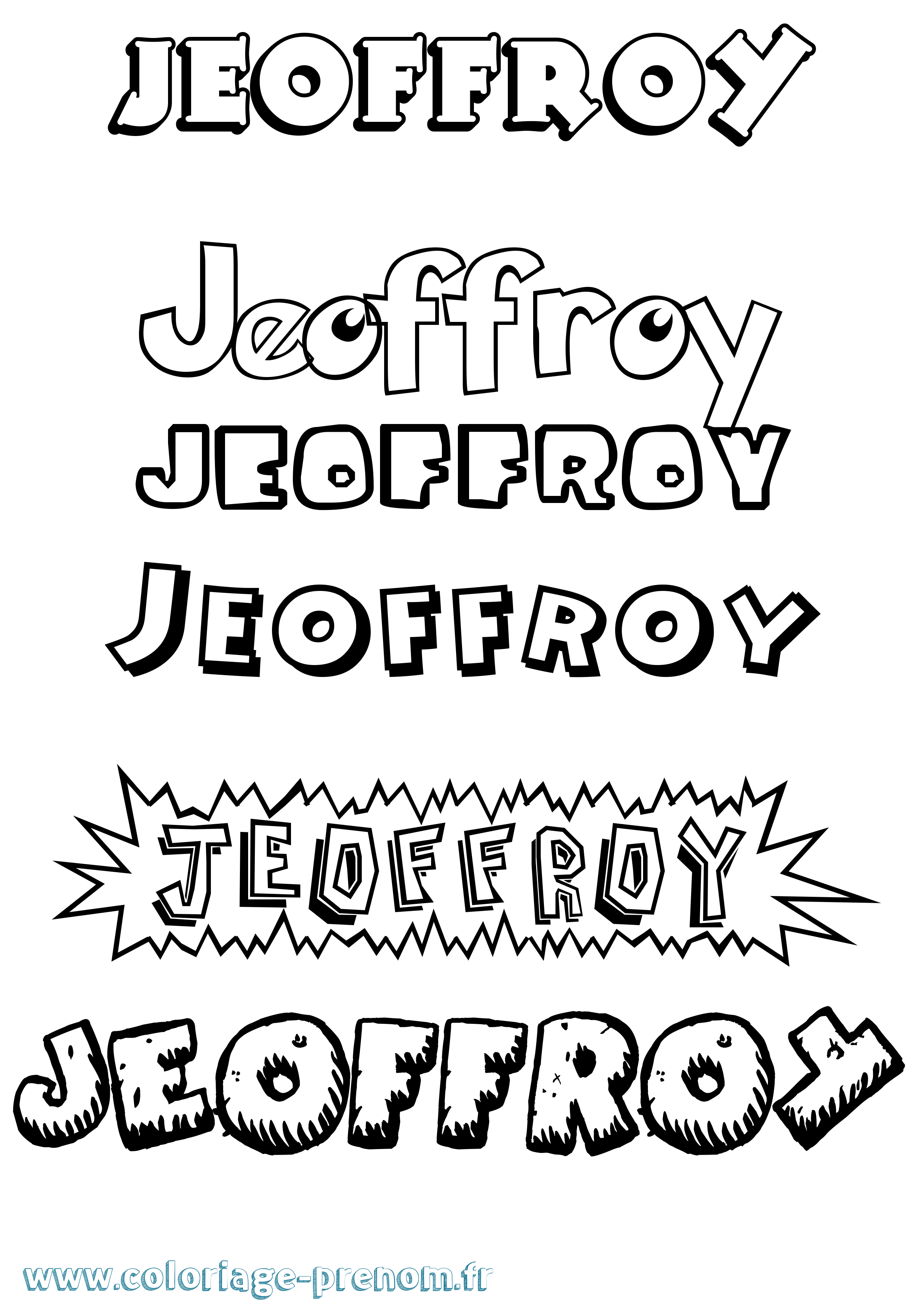 Coloriage Jeoffroy Dessin Animé Coloriage prénom Jeoffroy Dessin Animé