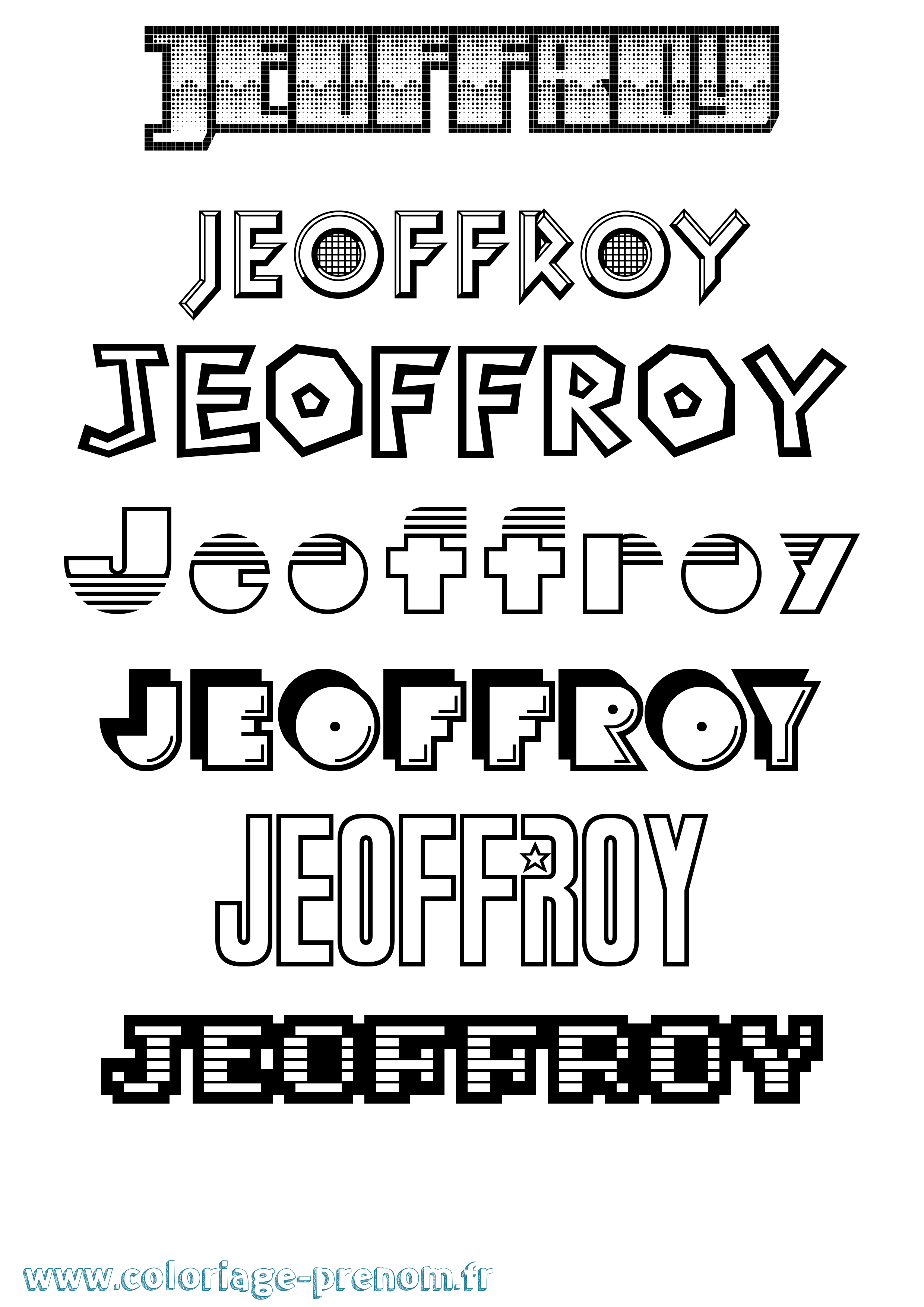Coloriage Jeoffroy Jeux Vidéos Coloriage prénom Jeoffroy Jeux Vidéos